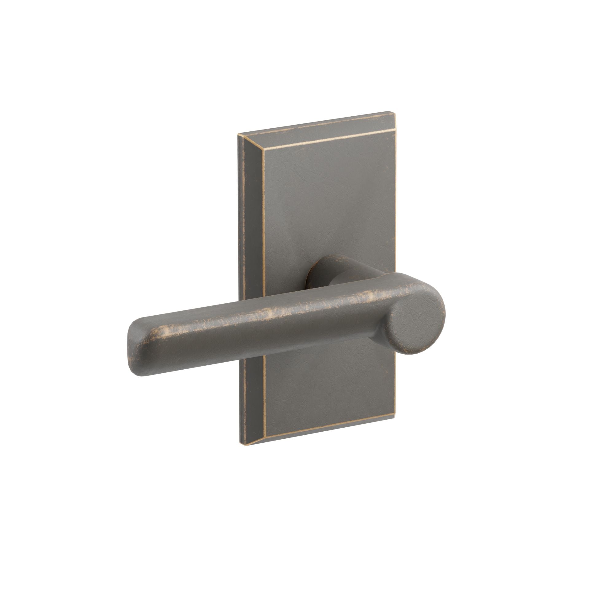 Emtek Concealed Fastener Aurora Lever Set with Sandcast Bronze #3 Rosette