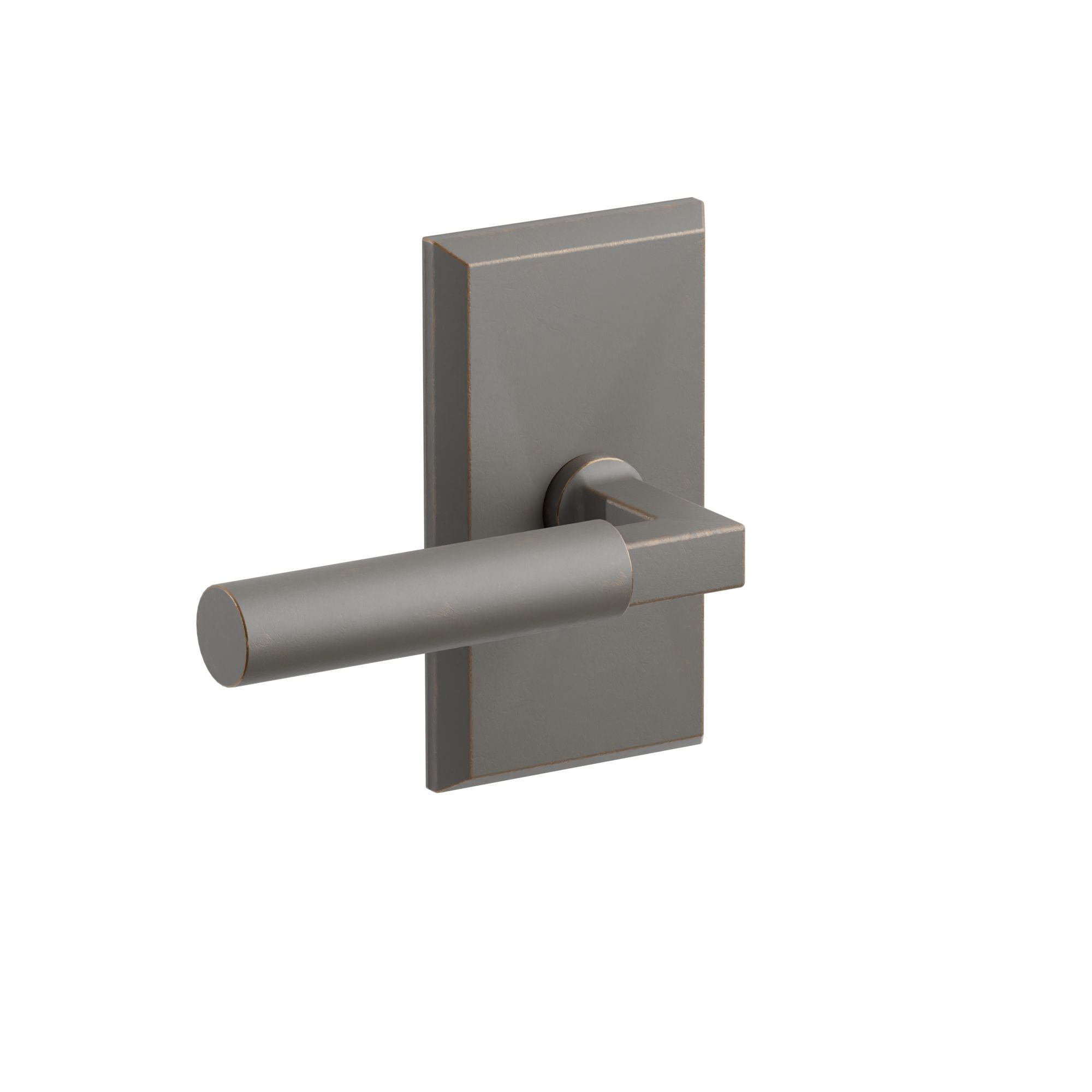 Emtek Concealed Fastener Bryce Lever Set with Sandcast Bronze #3 Rosette