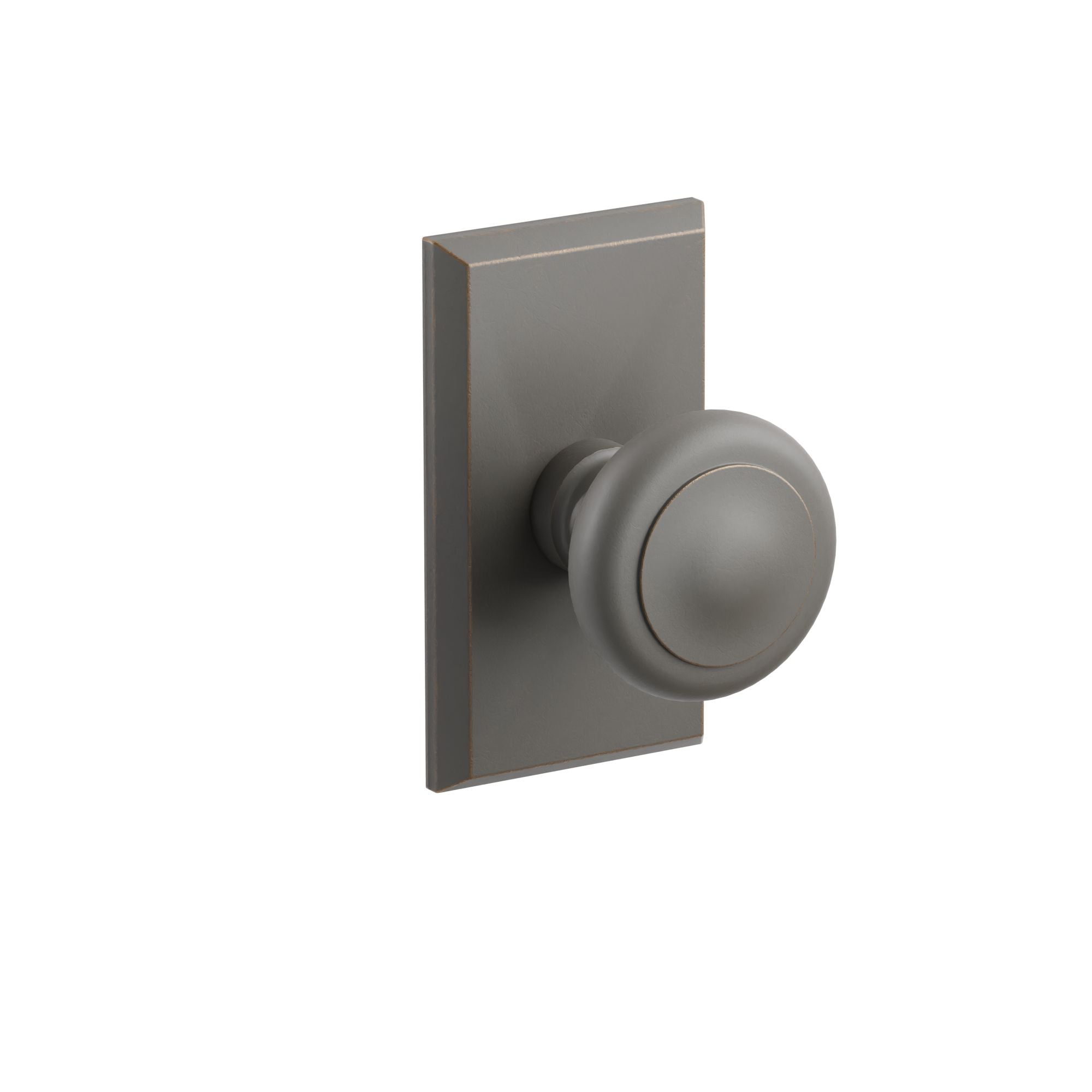 Emtek Concealed Fastener Butte Knob Set with Sandcast Bronze #3 Rosette