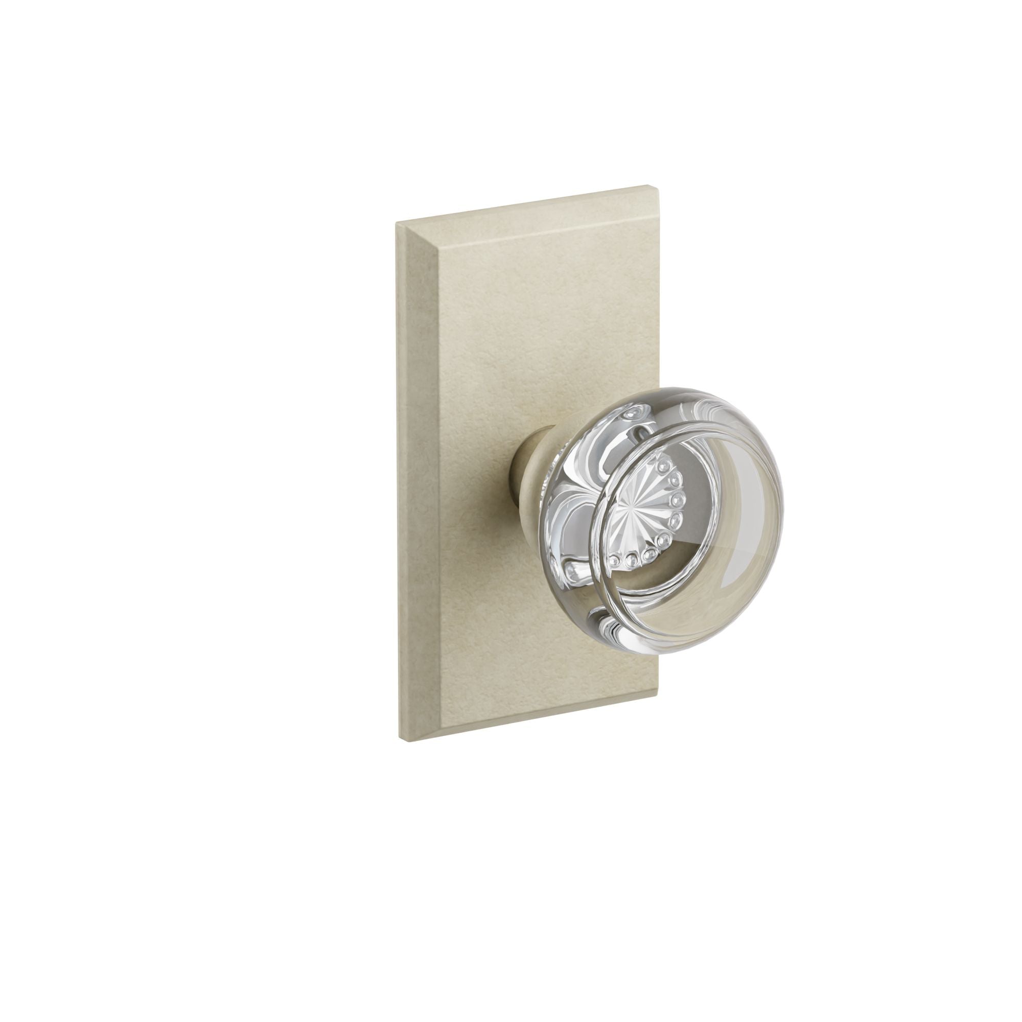 Emtek Georgetown Glass Knob Set with Sandcast Bronze #3 Rosette