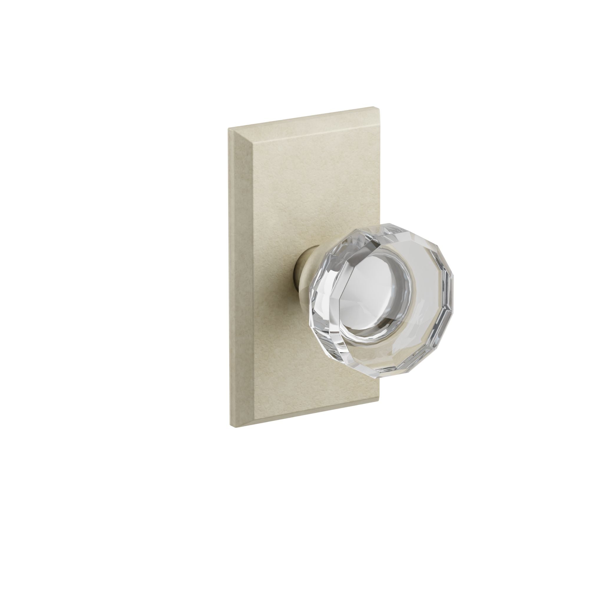 Emtek Concealed Fastener Lowell Glass Knob Set with Sandcast Bronze #3 Rosette