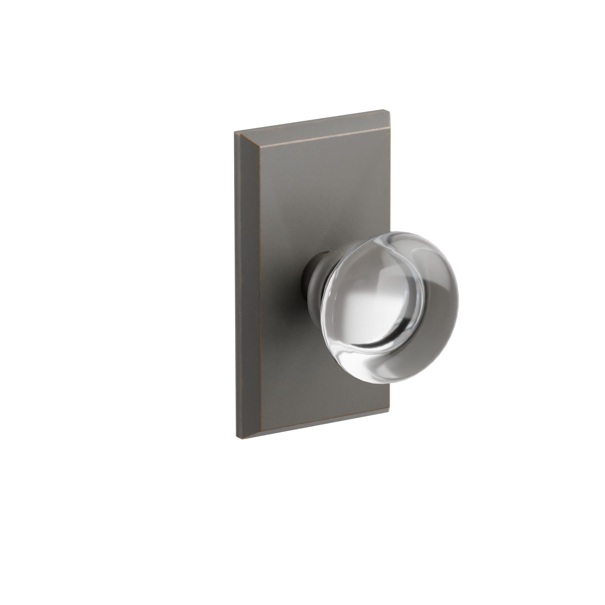 Emtek Concealed Fastener Providence Glass Knob Set with Sandcast Bronze #3 Rosette