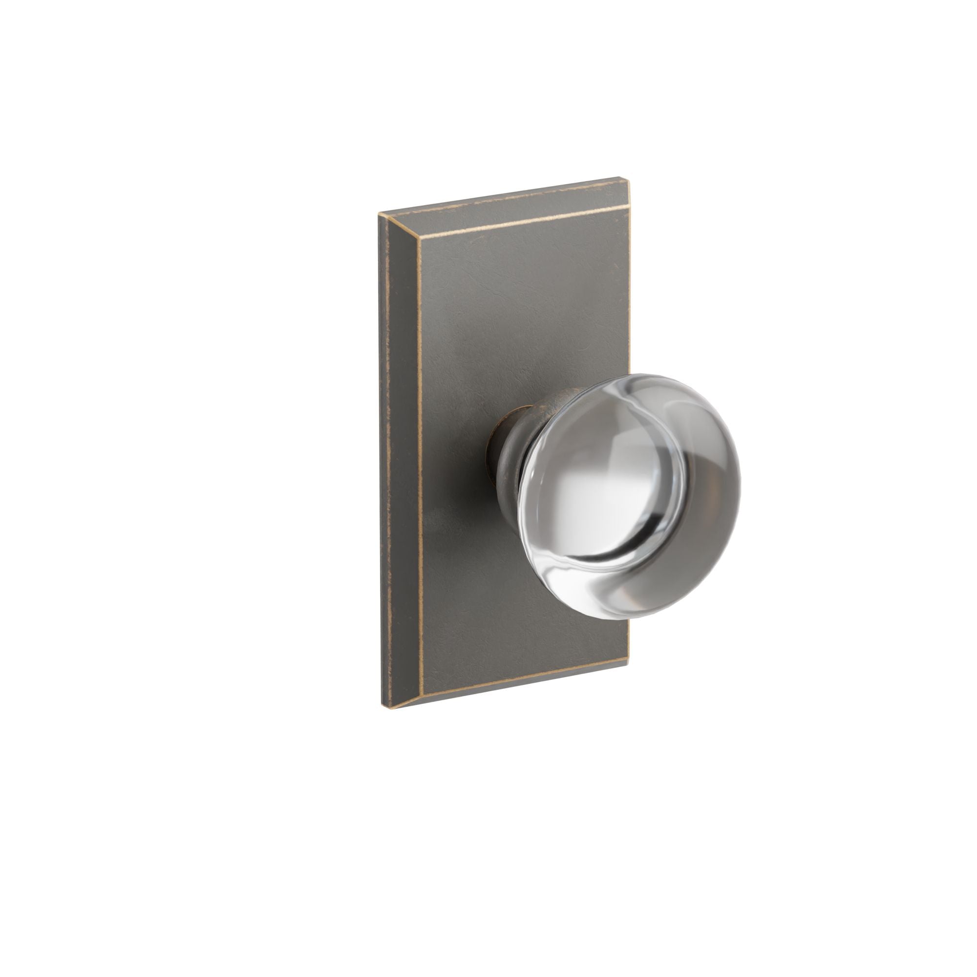 Emtek Concealed Fastener Providence Glass Knob Set with Sandcast Bronze #3 Rosette