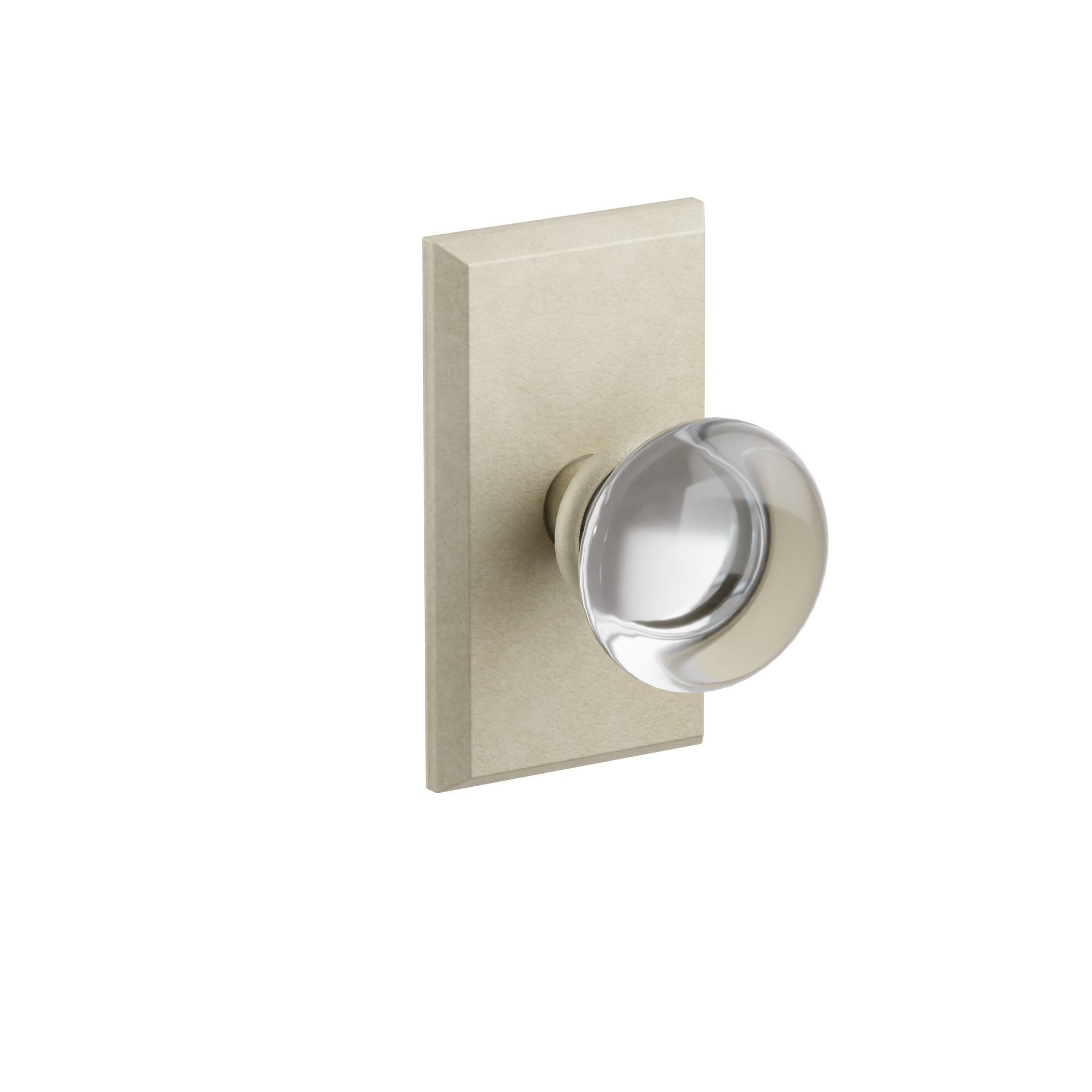 Emtek Concealed Fastener Providence Glass Knob Set with Sandcast Bronze #3 Rosette