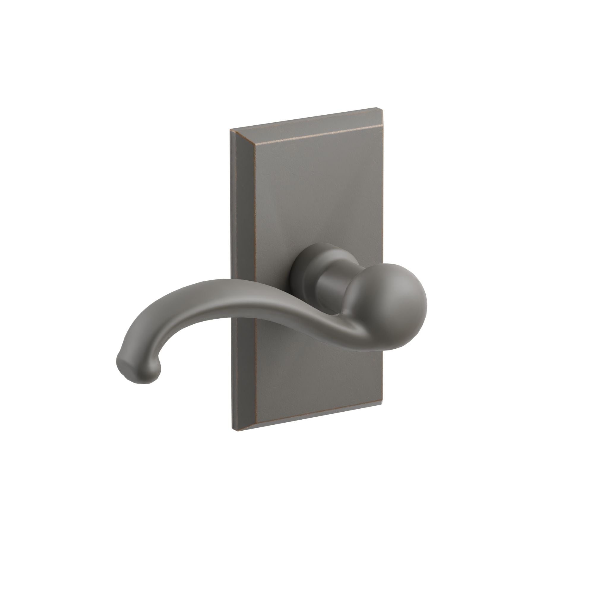 Emtek Teton Lver Set with Sandcast Bronze #3 Rosette