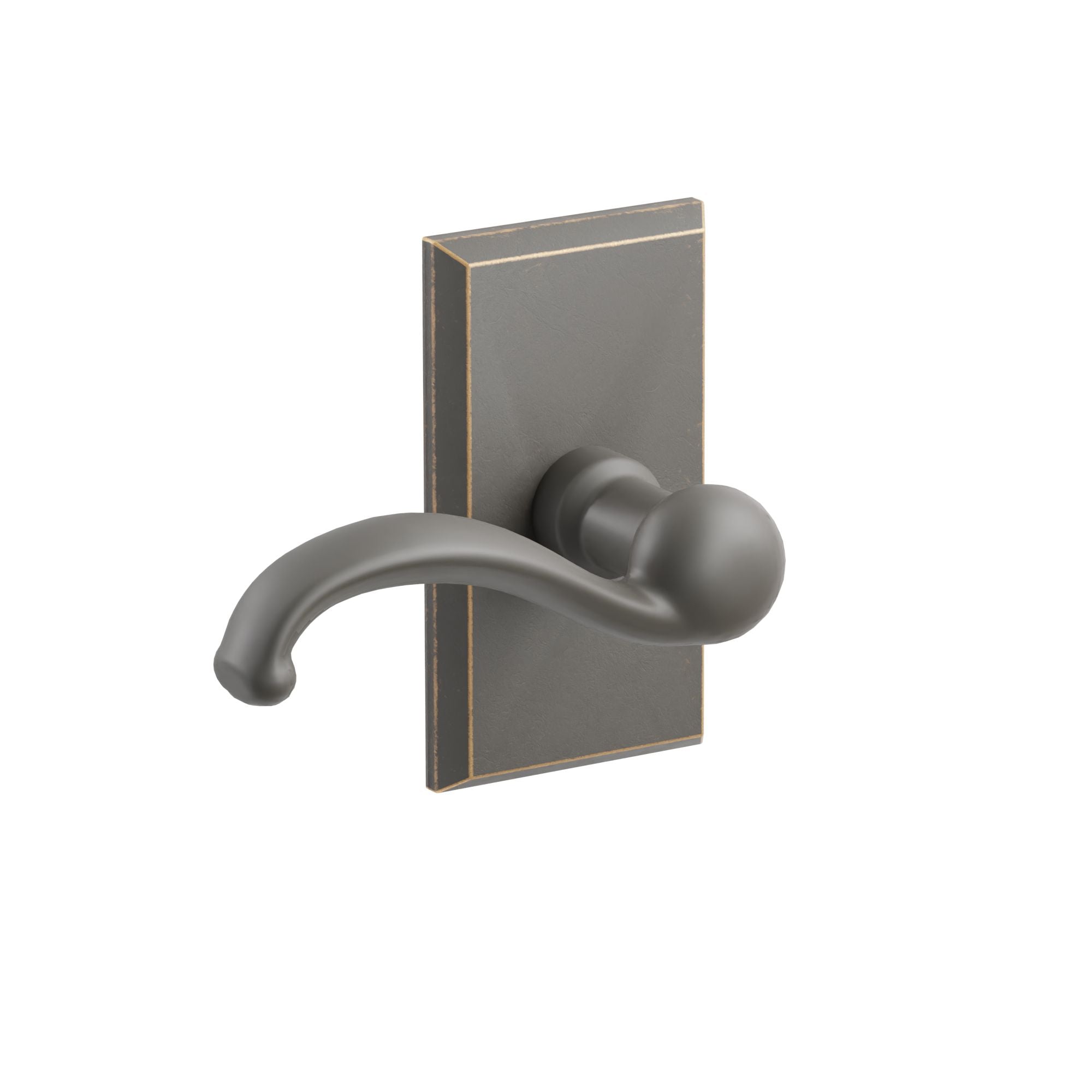 Emtek Teton Lver Set with Sandcast Bronze #3 Rosette