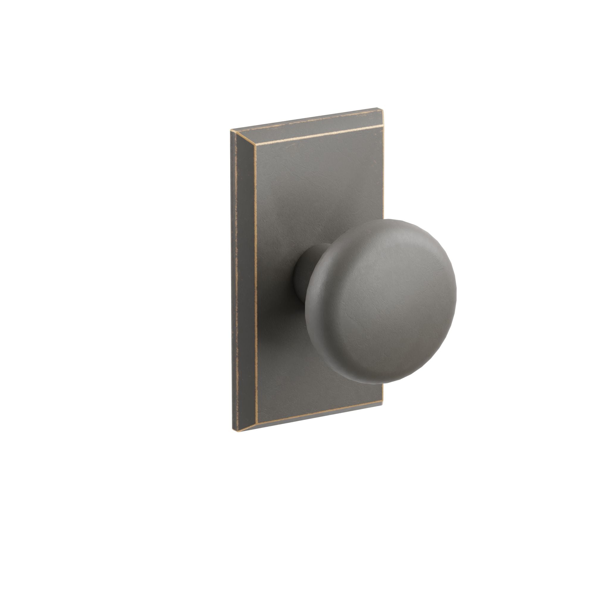 Emtek Concealed Fastener Winchester Knob Set with Sandcast Bronze #3 Rosette