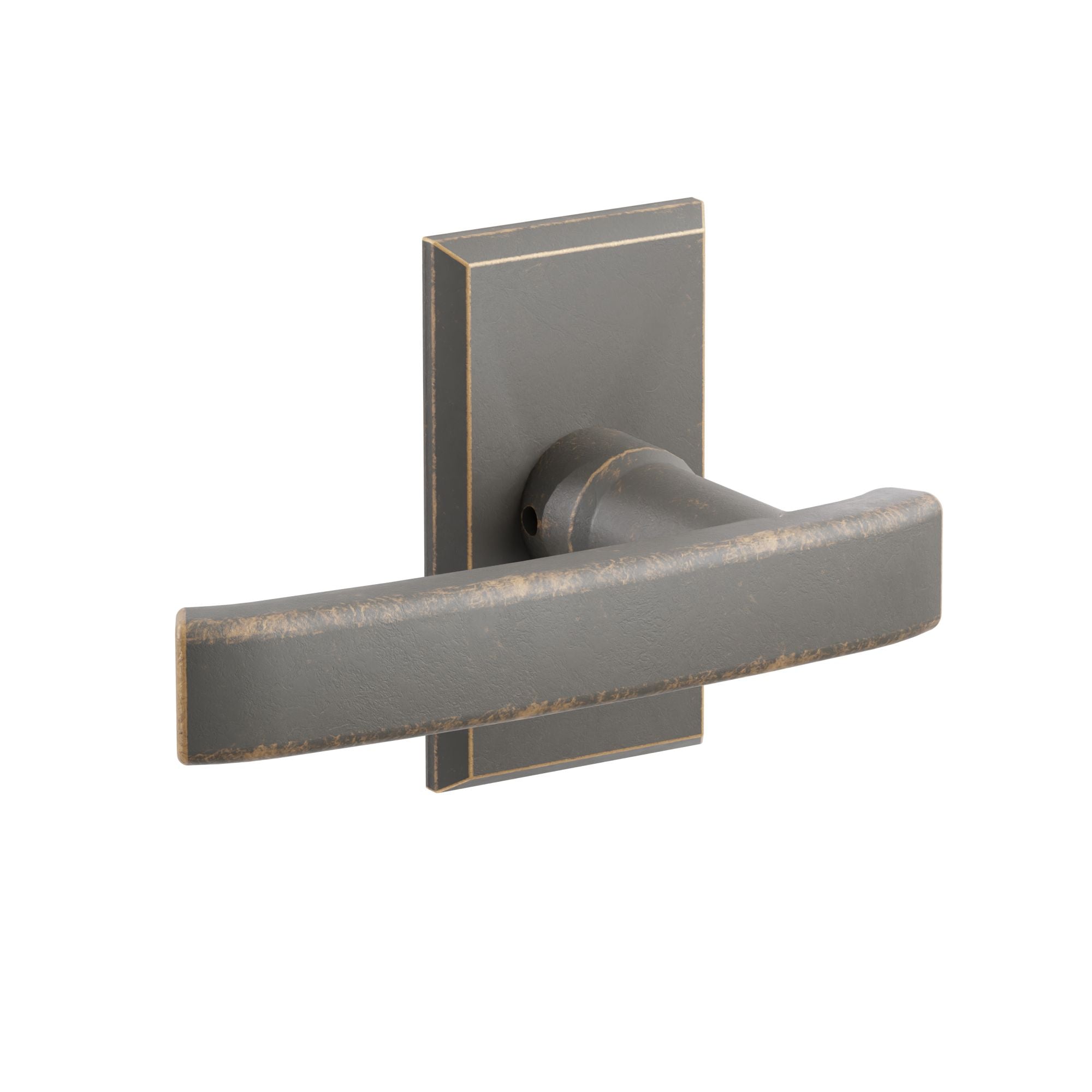Emtek Concealed Fastener Yuma Lever Set with Sandcast Bronze #3 Rosette