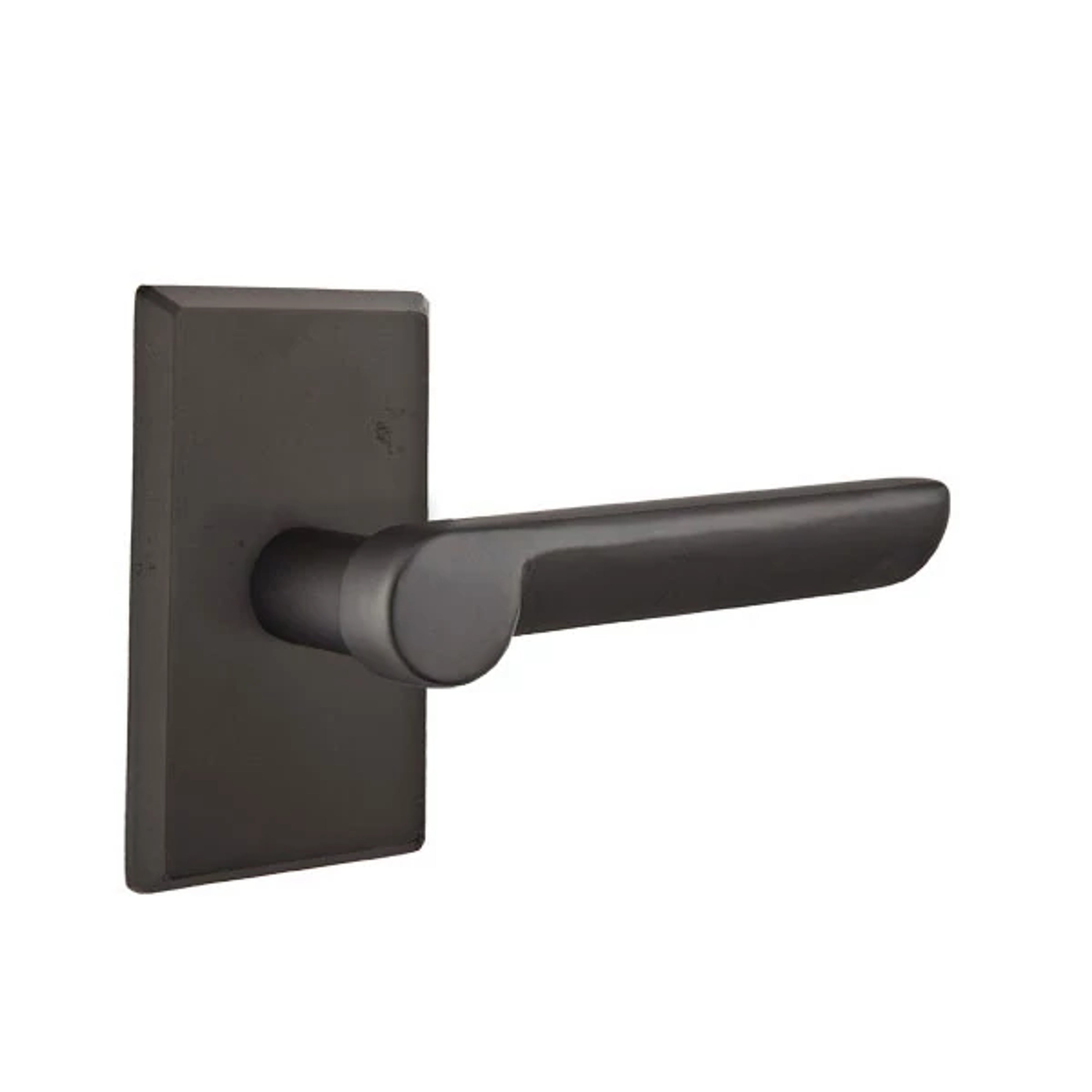 Emtek Concealed Fastener Aurora Lever Set with Sandcast Bronze #3 Rosette