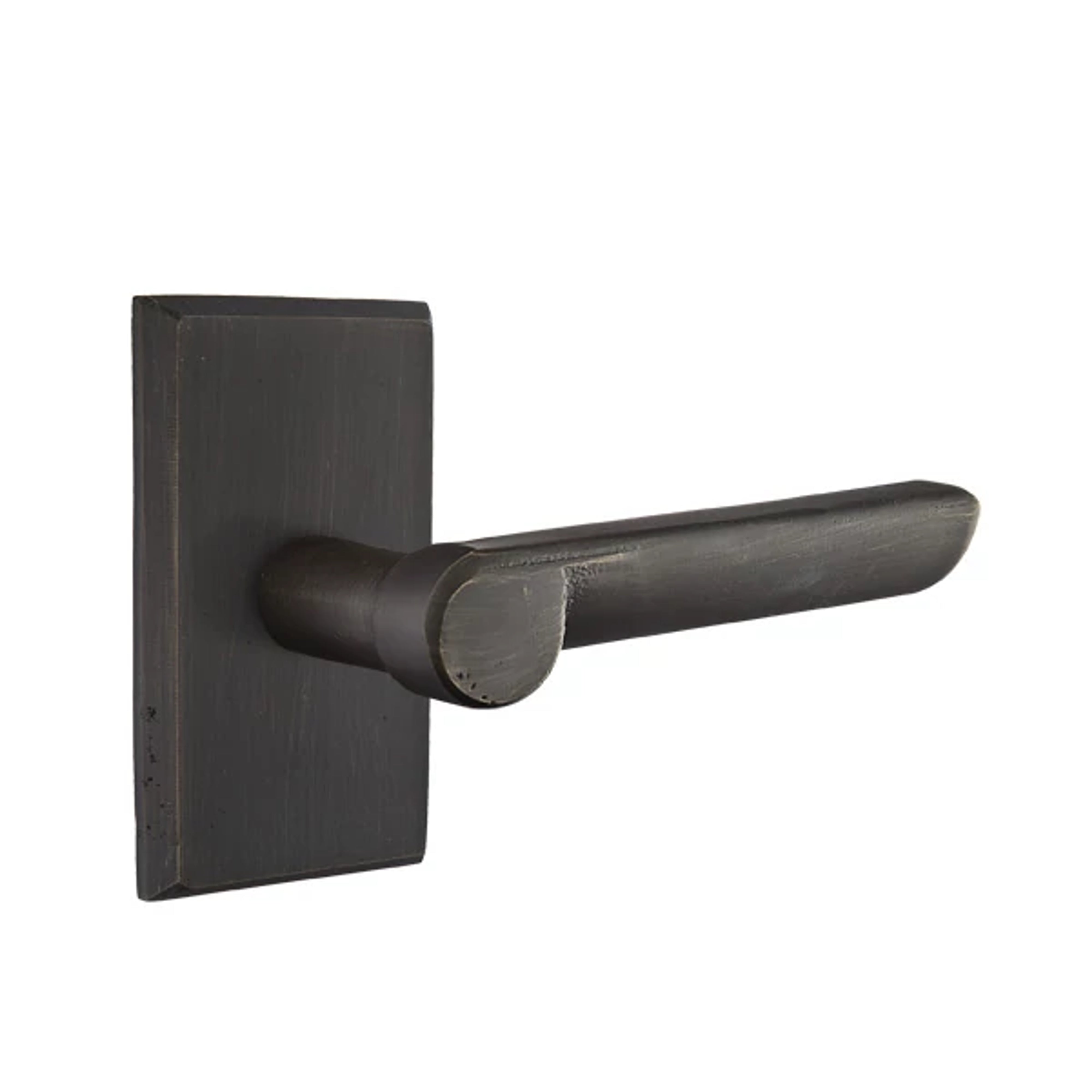 Emtek Aurora Lever Set with Sandcast Bronze #3 Rosette