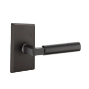 Emtek Concealed Fastener Bryce Lever Set with Sandcast Bronze #3 Rosette