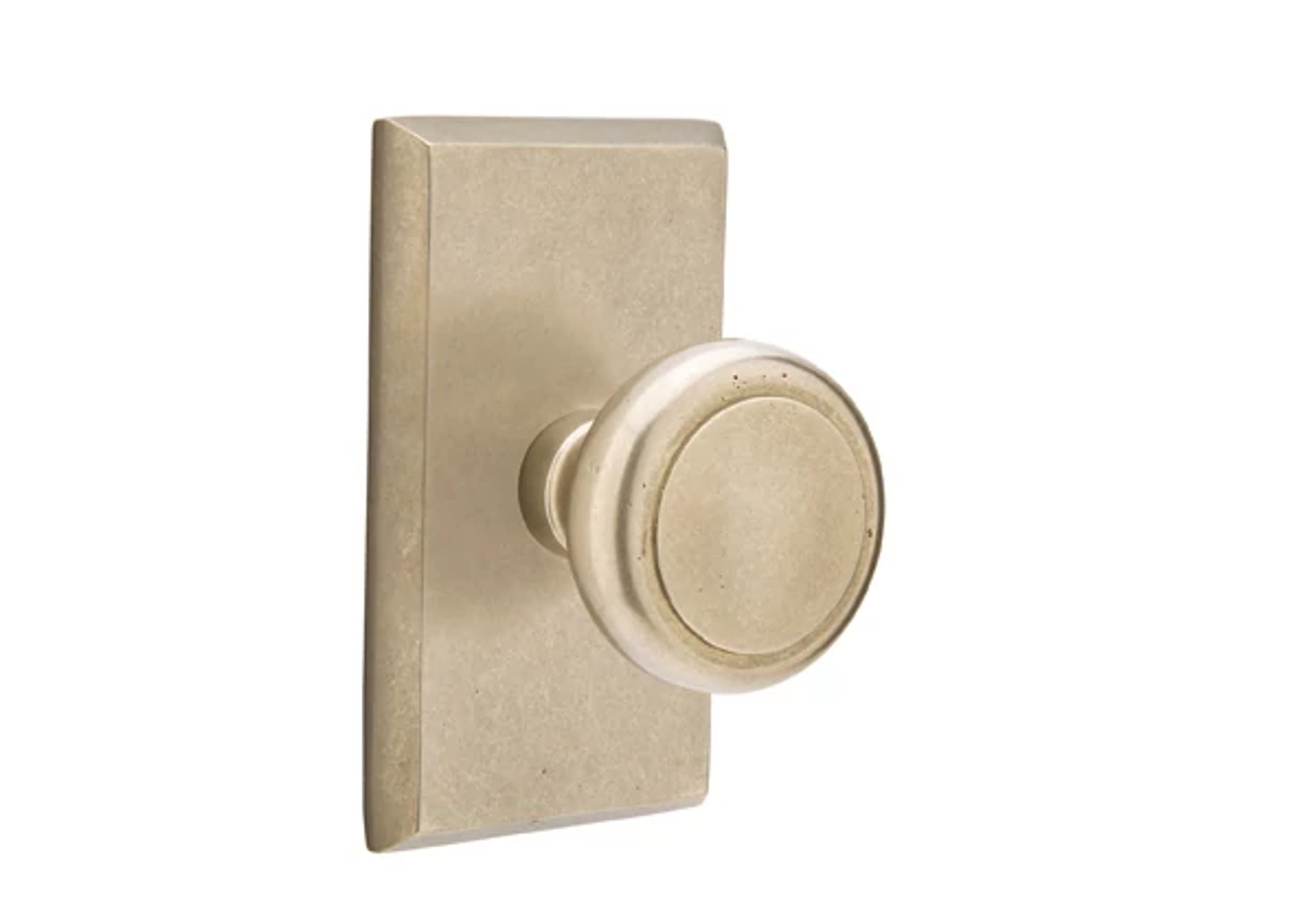 Emtek Concealed Fastener Butte Knob Set with Sandcast Bronze #3 Rosette