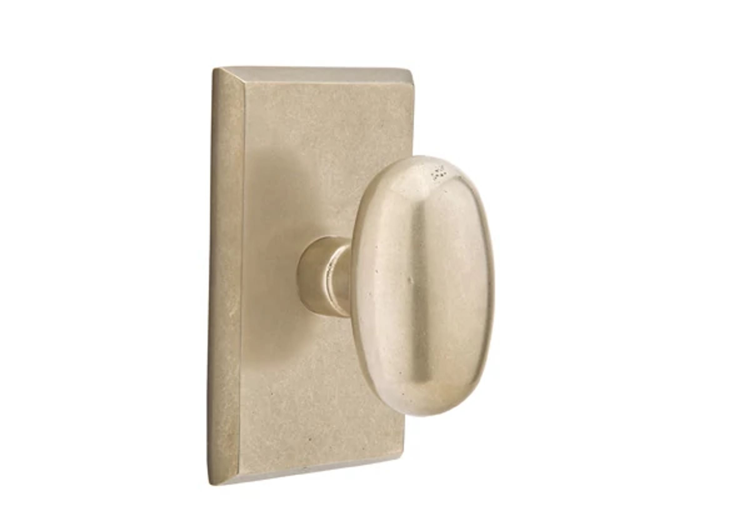Emtek Concealed Fastener Egg Knob Set with Sandcast Bronze #3 Rosette