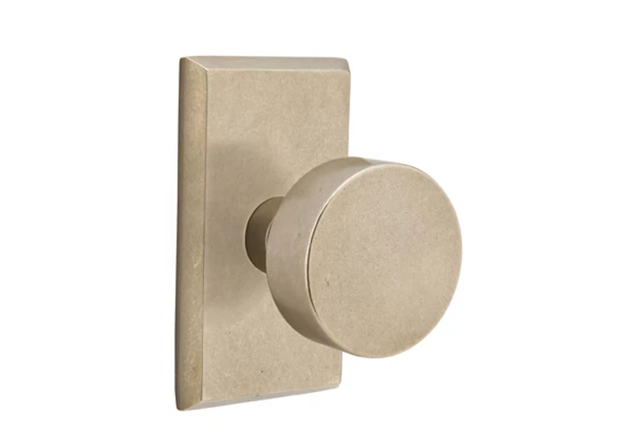 Emtek Round Knob Set with Sandcast Bronze #3 Rosette