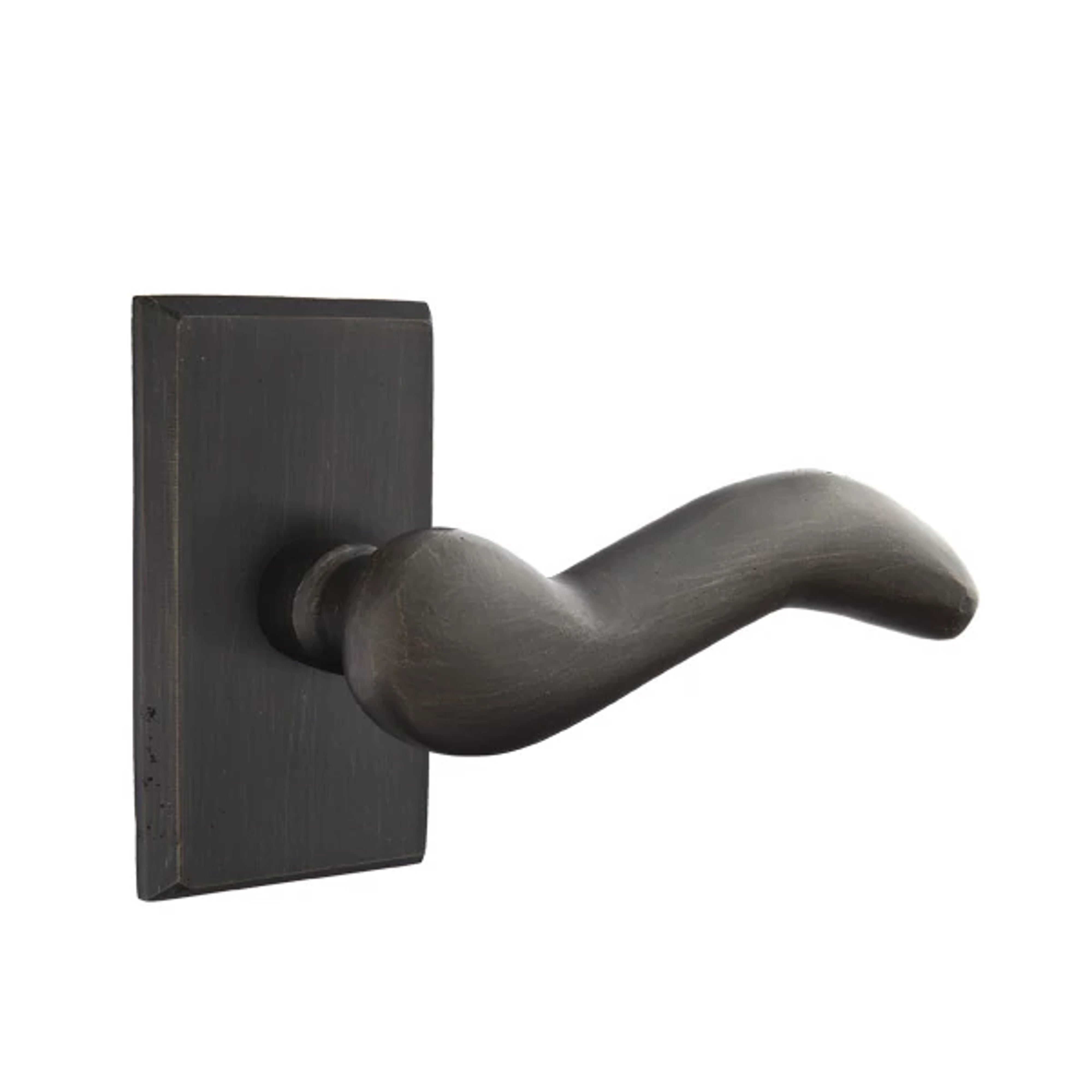 Emtek Concealed Fastener Cody Lever Set with Sandcast Bronze #3 Rosette