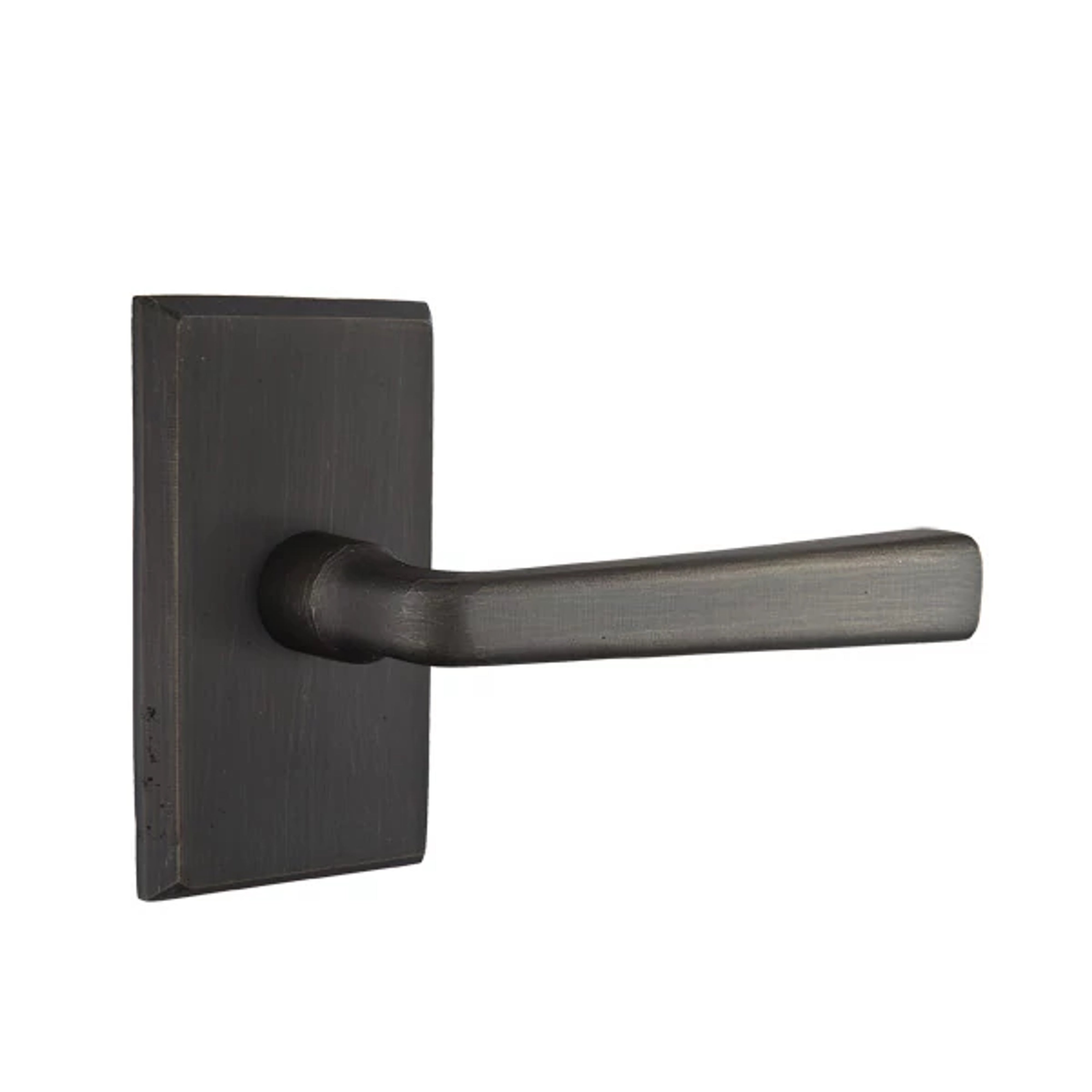 Emtek Concealed Fastener Cimarron Lever Set with Sandcast Bronze #3 Rosette