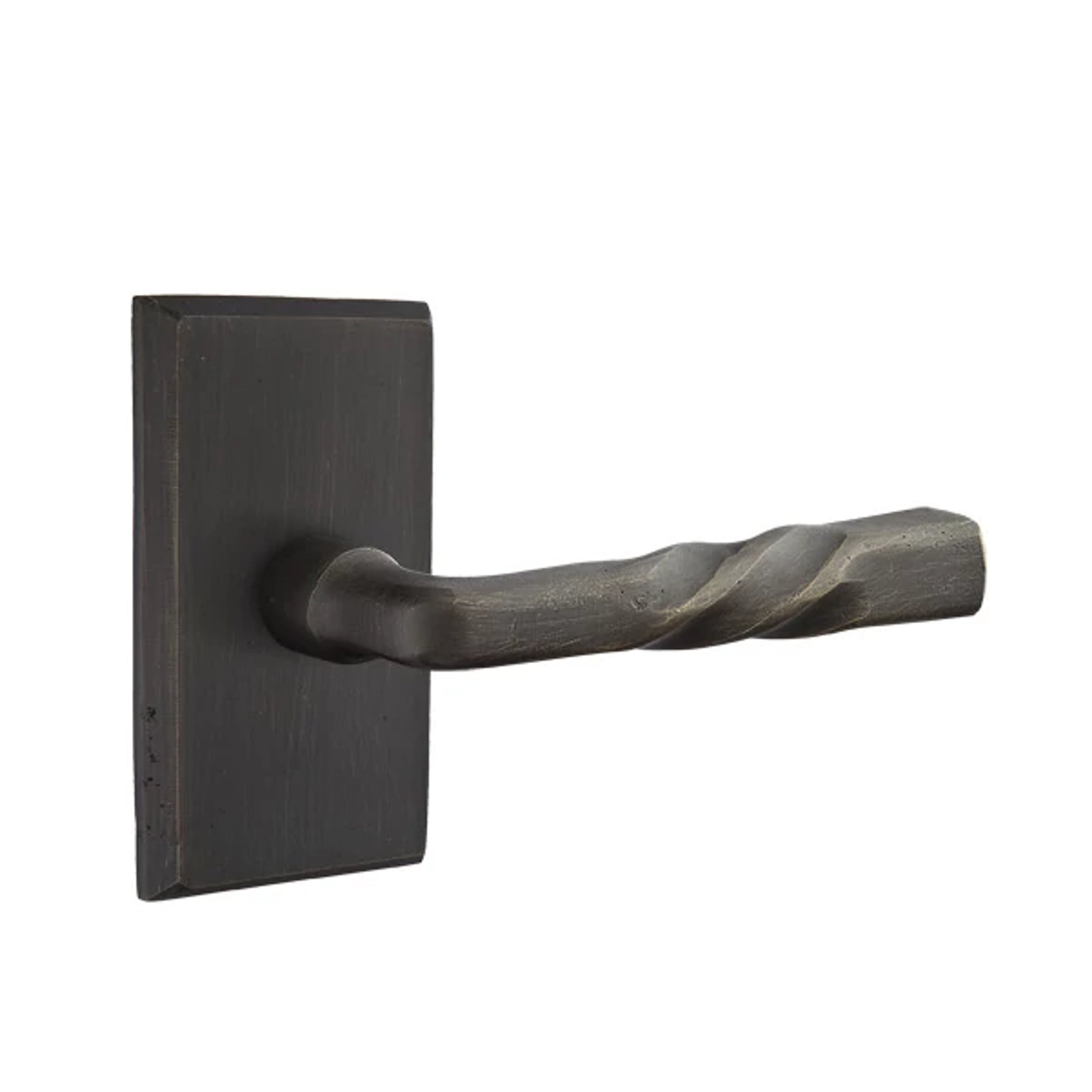 Emtek Concealed Fastener Montrose Lever Set with Sandcast Bronze #3 Rosette