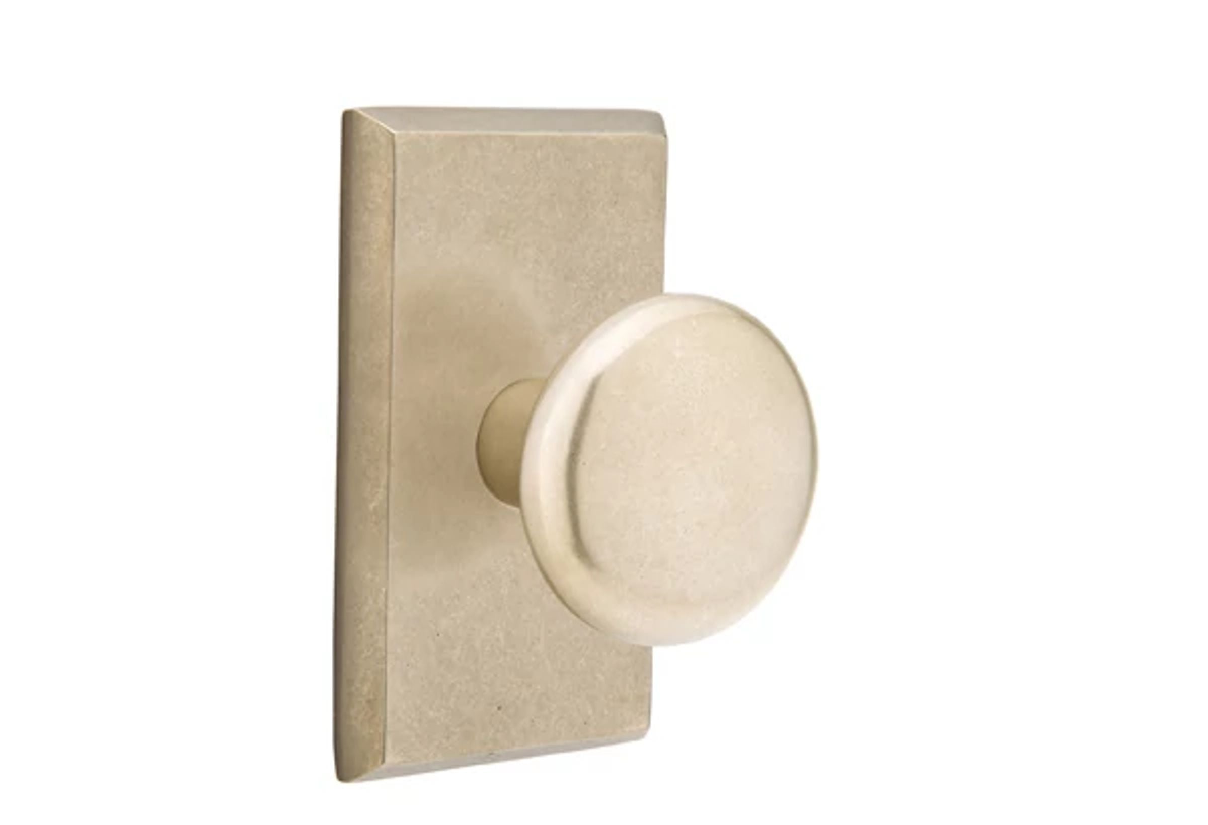 Emtek Concealed Fastener Winchester Knob Set with Sandcast Bronze #3 Rosette