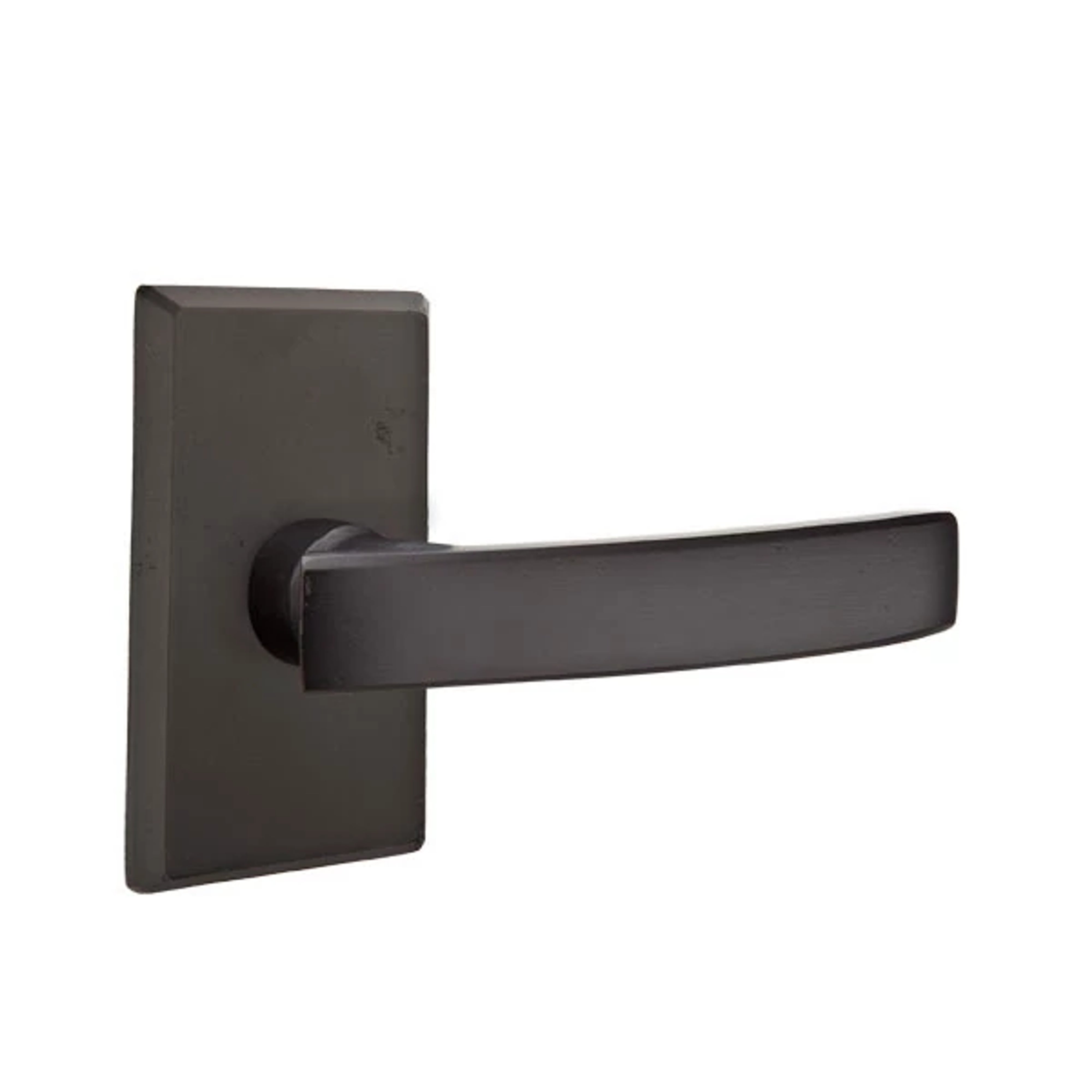 Emtek Concealed Fastener Yuma Lever Set with Sandcast Bronze #3 Rosette
