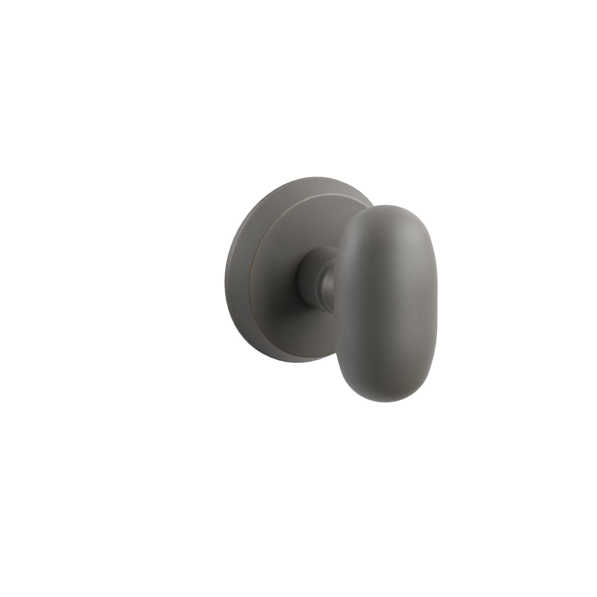 Emtek Concealed Fastener Egg Knob Set with Sandcast Bronze #2 Rosette