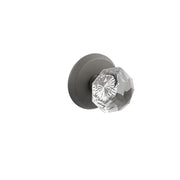 Emtek Concealed Fastener Diamond Glass Knob Set With Sandcast Bronze #2 Rosette