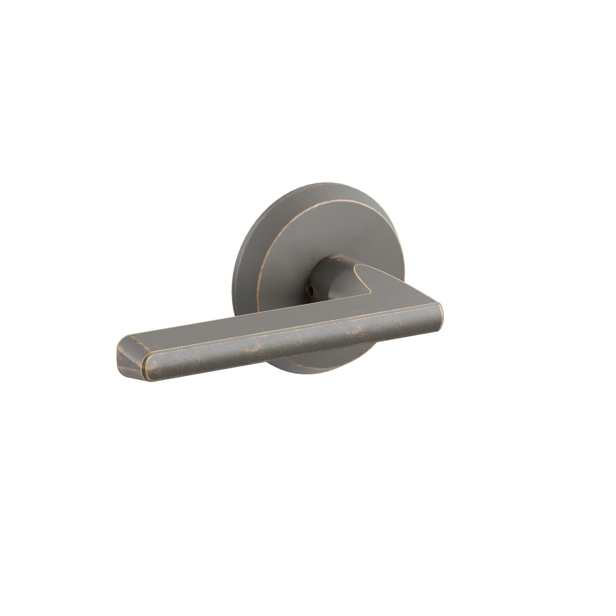 Emtek Concealed Fastener Lariat Lever Set with Sandcast Bronze #2 Rosette