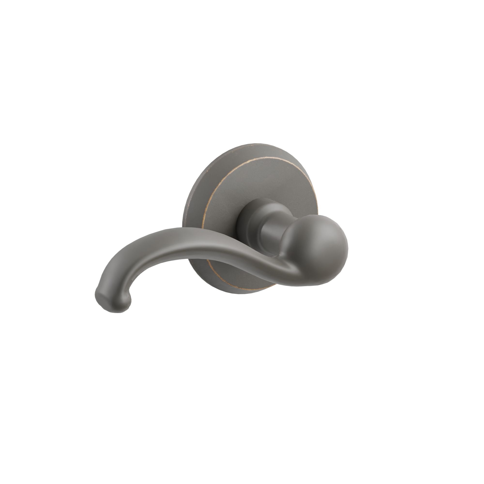 Emtek Concealed Fastener Teton Lver Set with Sandcast Bronze #2 Rosette