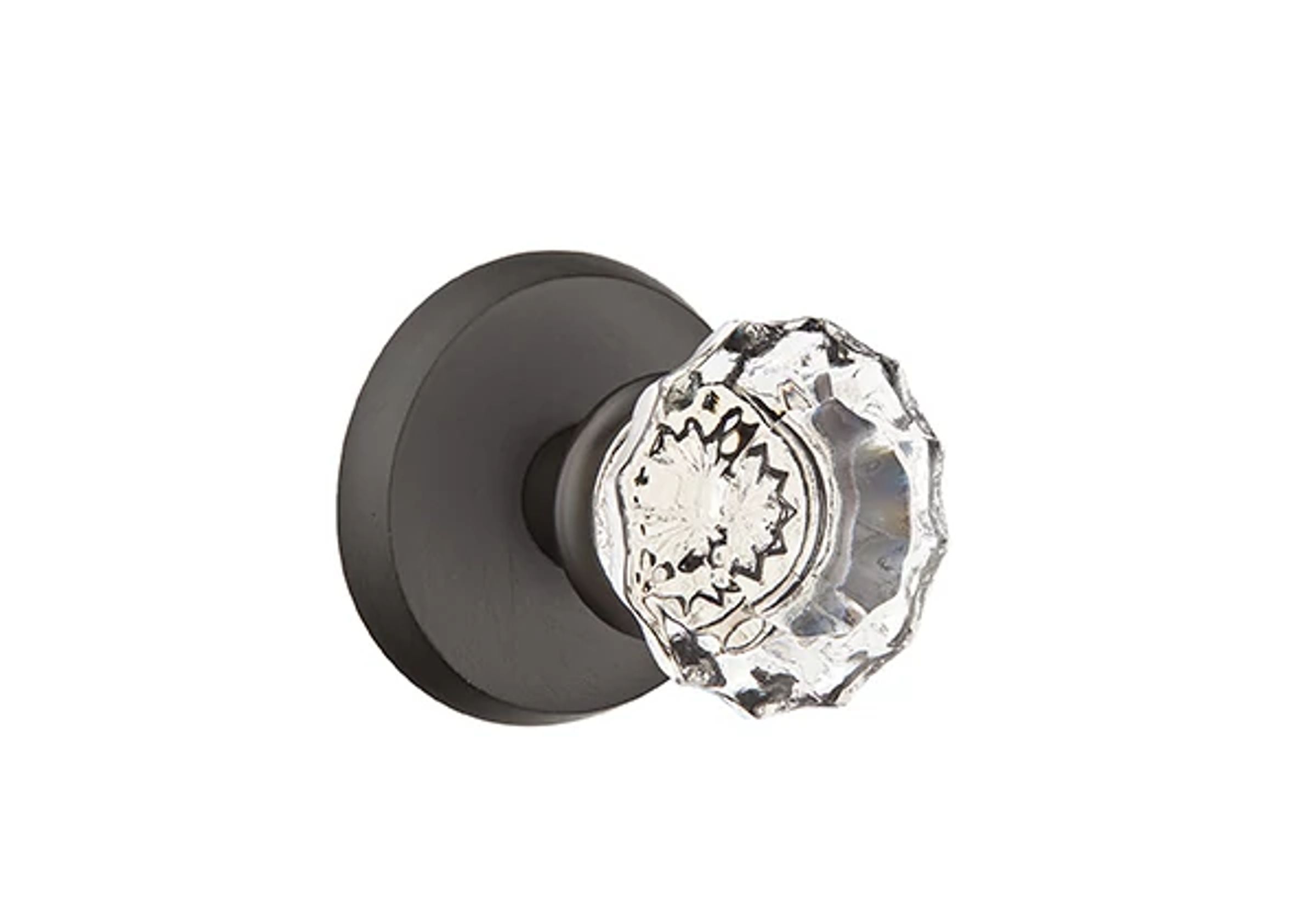 Emtek Astoria Glass Knob Set with Sandcast Bronze #2 Rosette