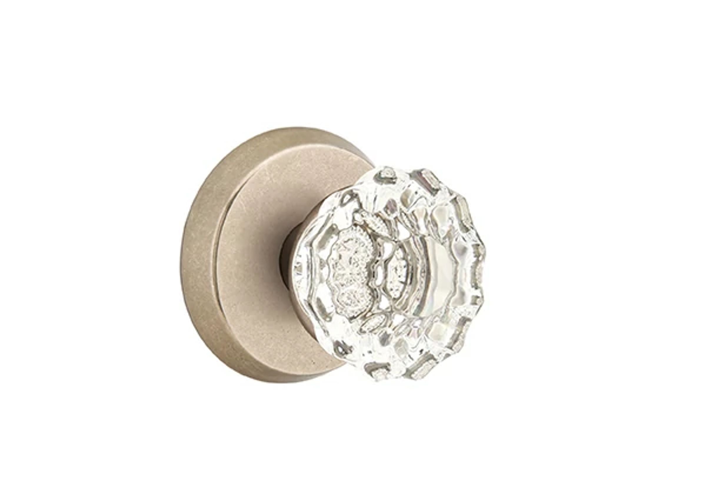 Emtek Astoria Glass Knob Set with Sandcast Bronze #2 Rosette