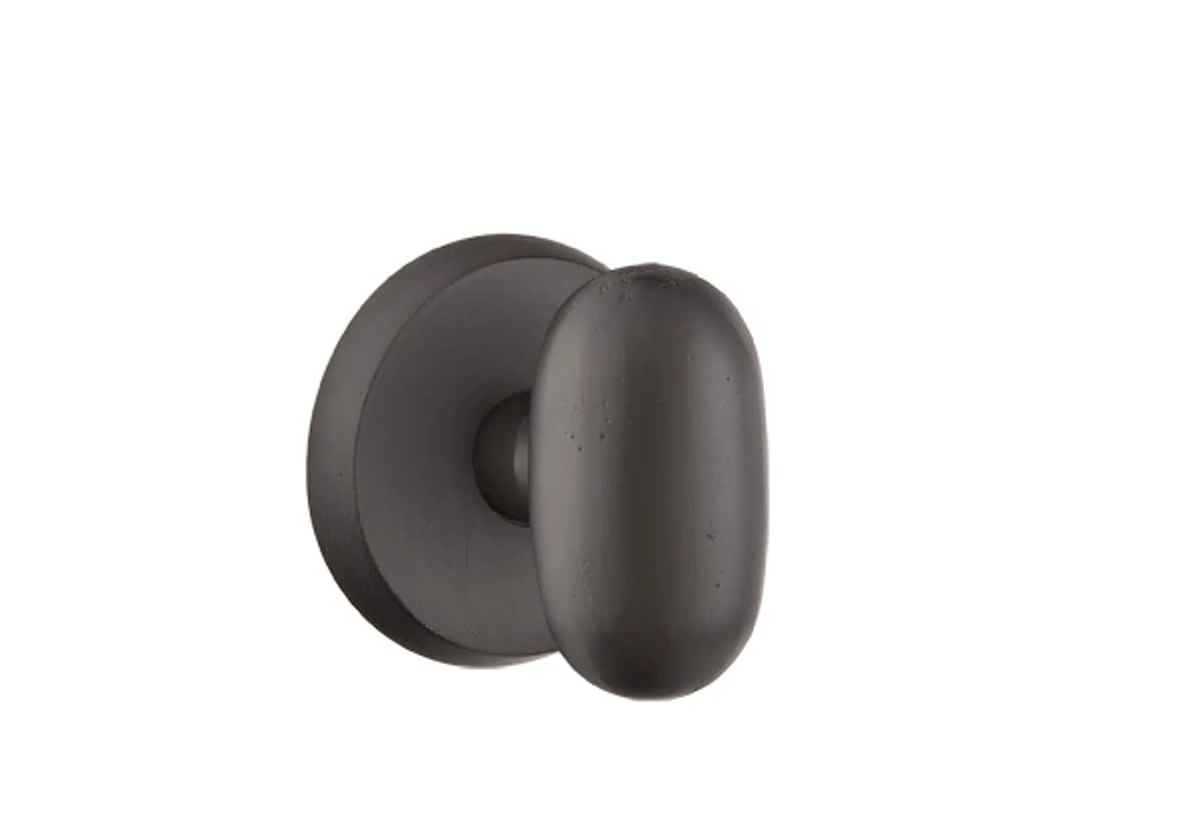 Emtek Concealed Fastener Egg Knob Set with Sandcast Bronze #2 Rosette