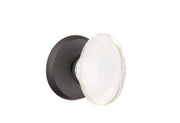 Emtek Concealed Fastener Hampton Glass Knob Set with Sandcast Bronze #2 Rosette