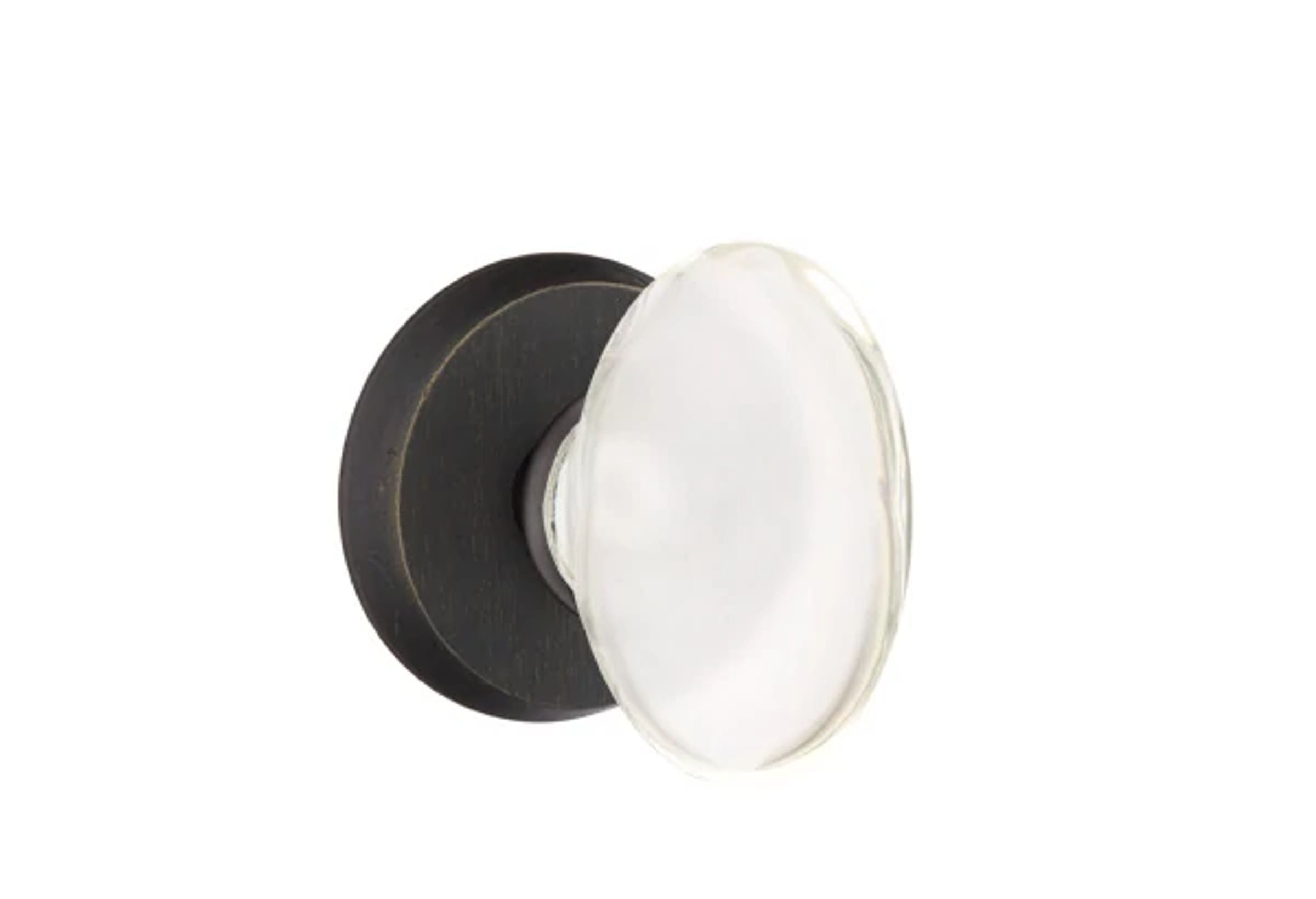 Emtek Concealed Fastener Hampton Glass Knob Set with Sandcast Bronze #2 Rosette