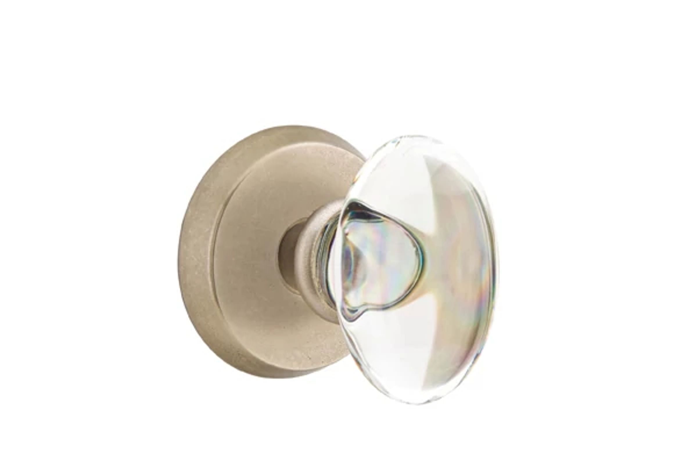 Emtek Concealed Fastener Hampton Glass Knob Set with Sandcast Bronze #2 Rosette