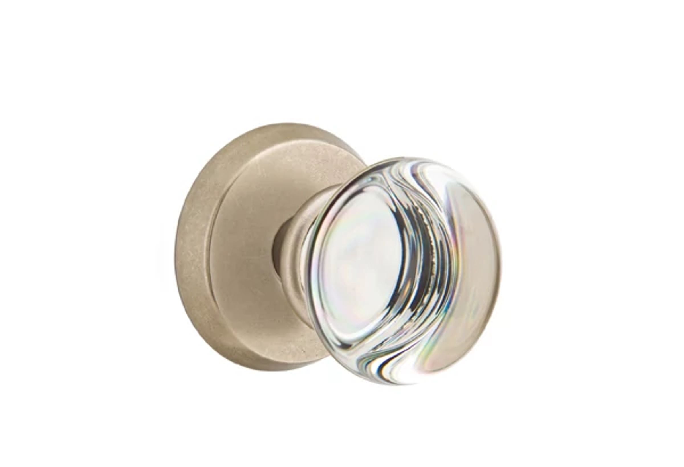 Emtek Concealed Fastener Providence Glass Knob Set with Sandcast Bronze #2 Rosette