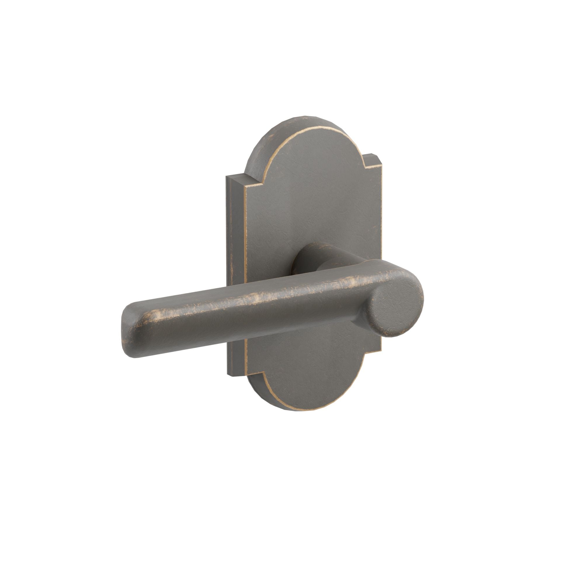 Emtek Concealed Fastener Aurora Lever Set with Sandcast Bronze #1 Rosette