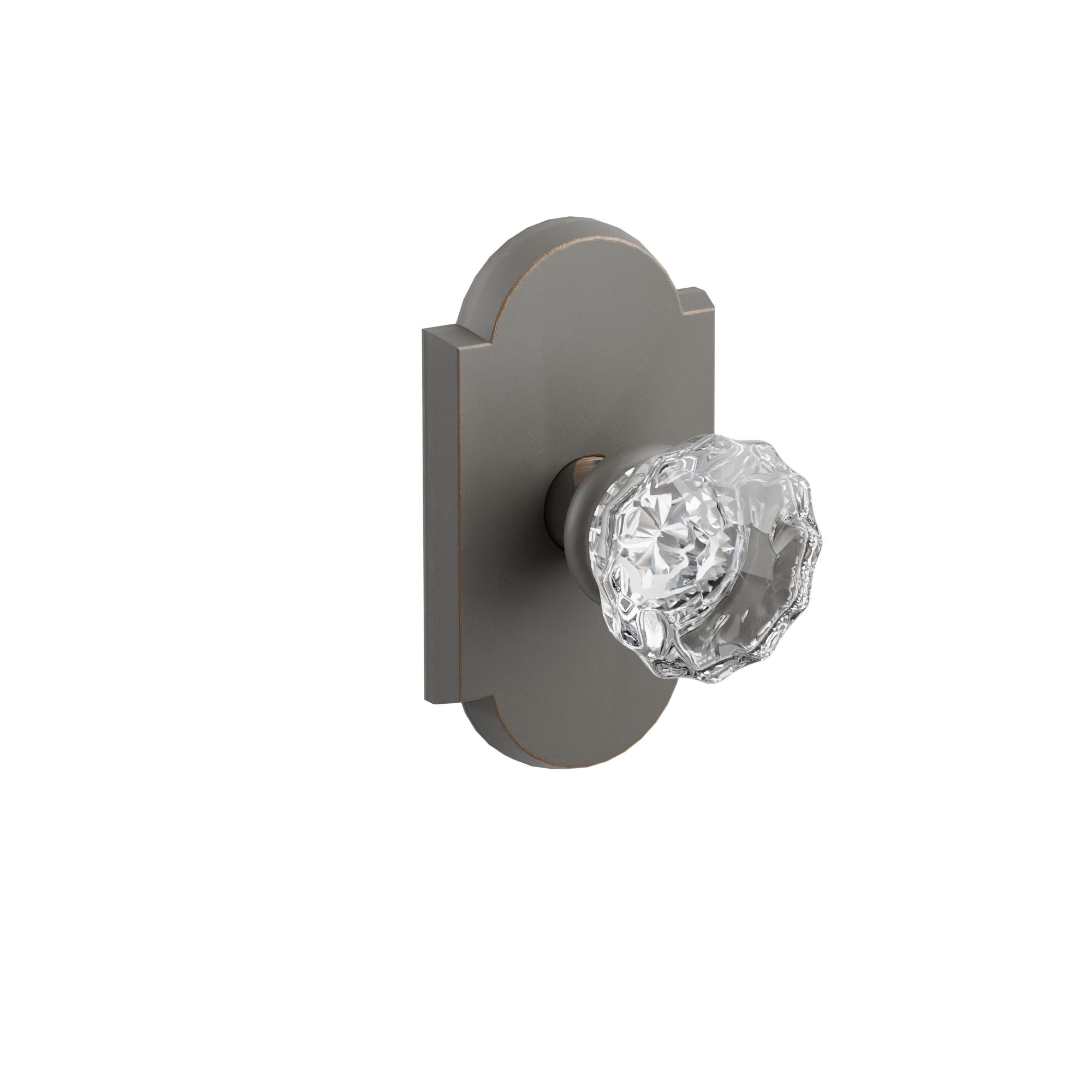 Emtek Astoria Glass Knob Set with Sandcast Bronze #1 Rosette