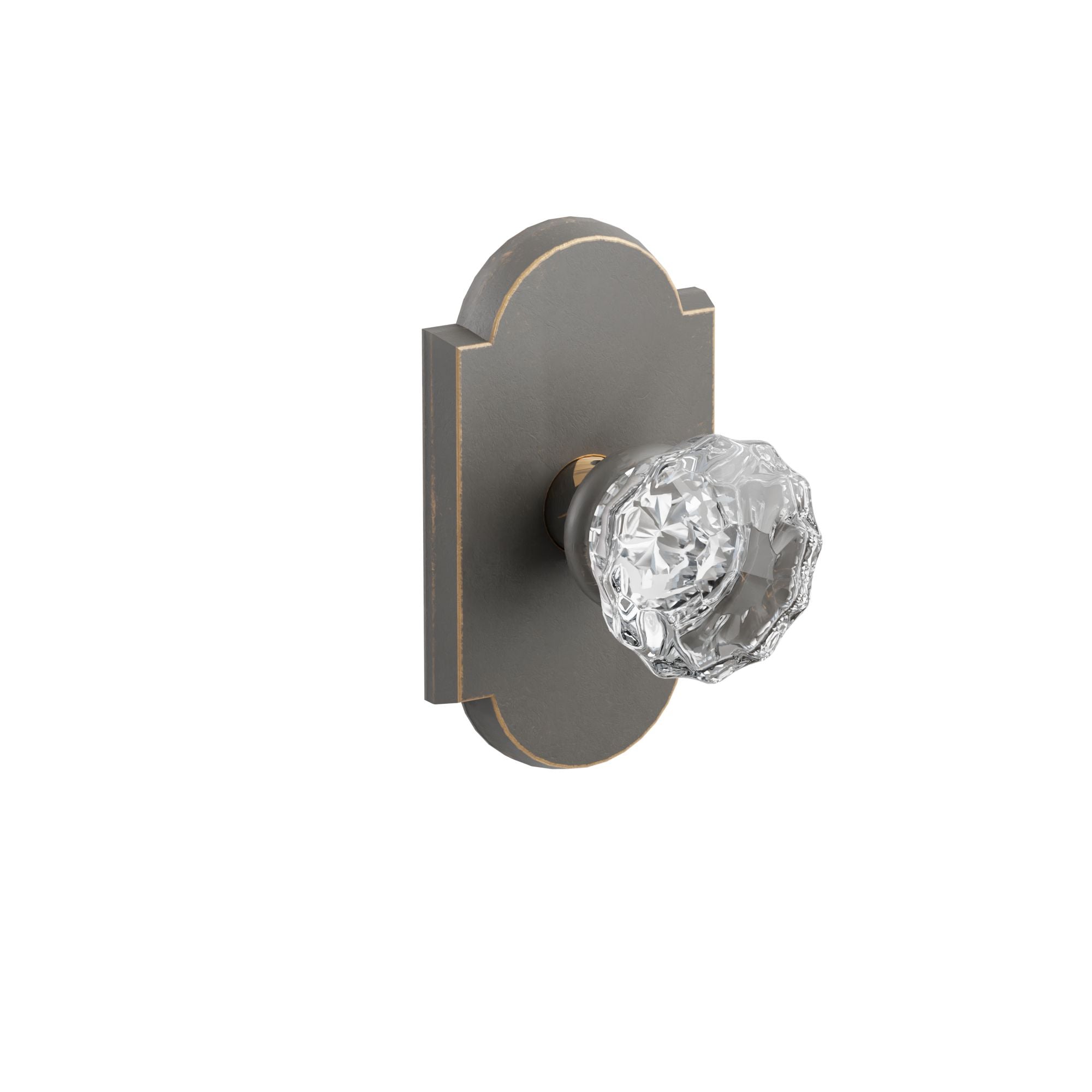 Emtek Astoria Glass Knob Set with Sandcast Bronze #1 Rosette