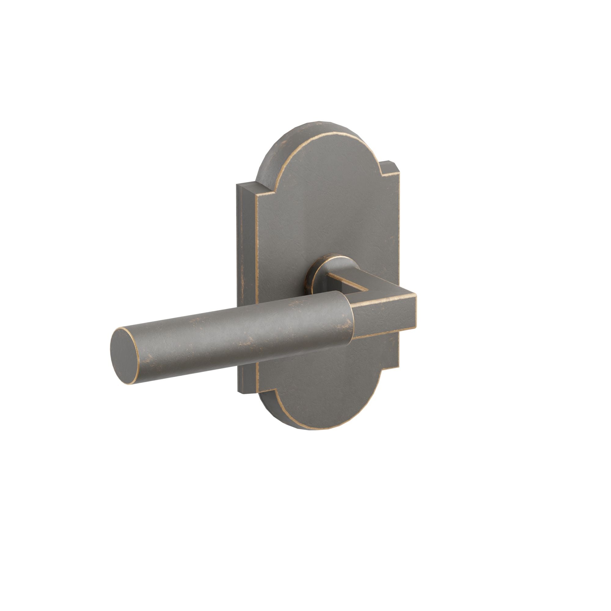 Emtek Bryce Lever Set with Sandcast Bronze #1 Rosette