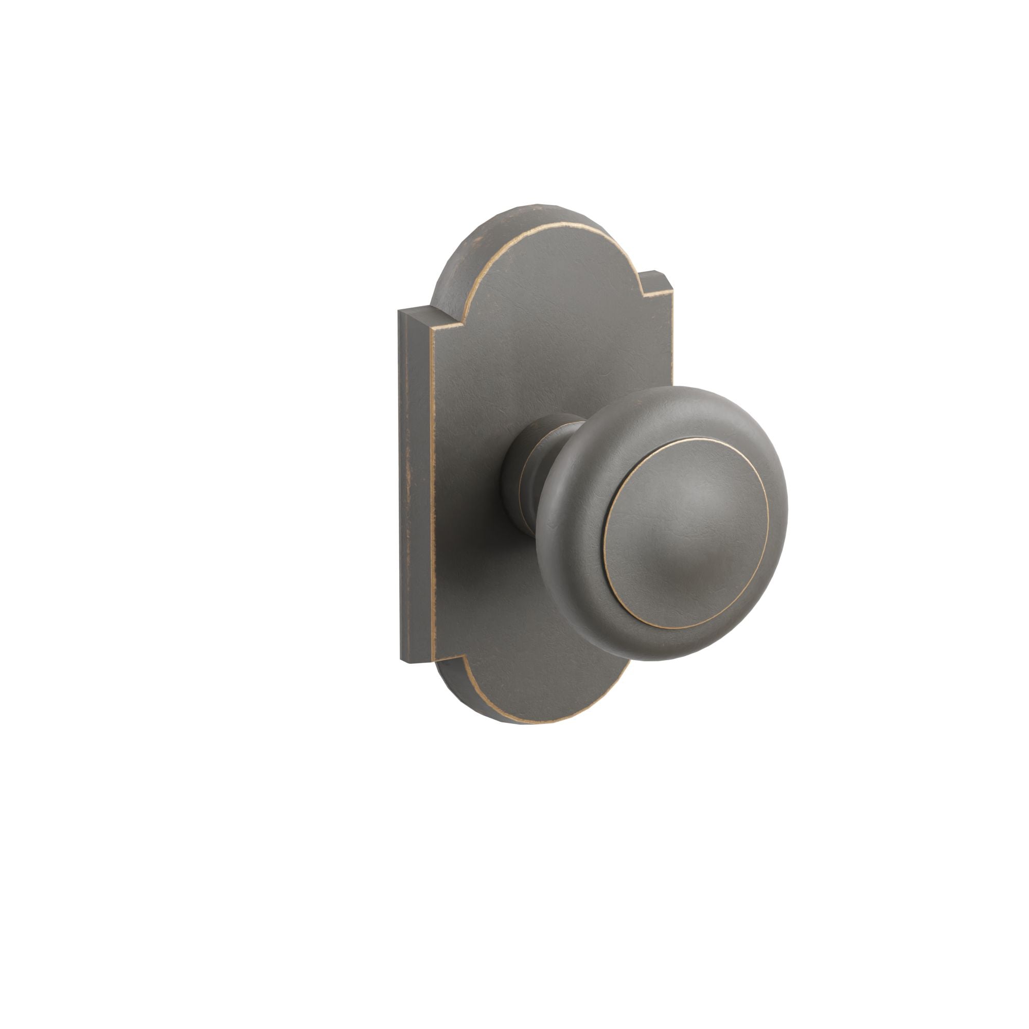 Emtek Concealed Fastener Butte Knob Set with Sandcast Bronze #1 Rosette