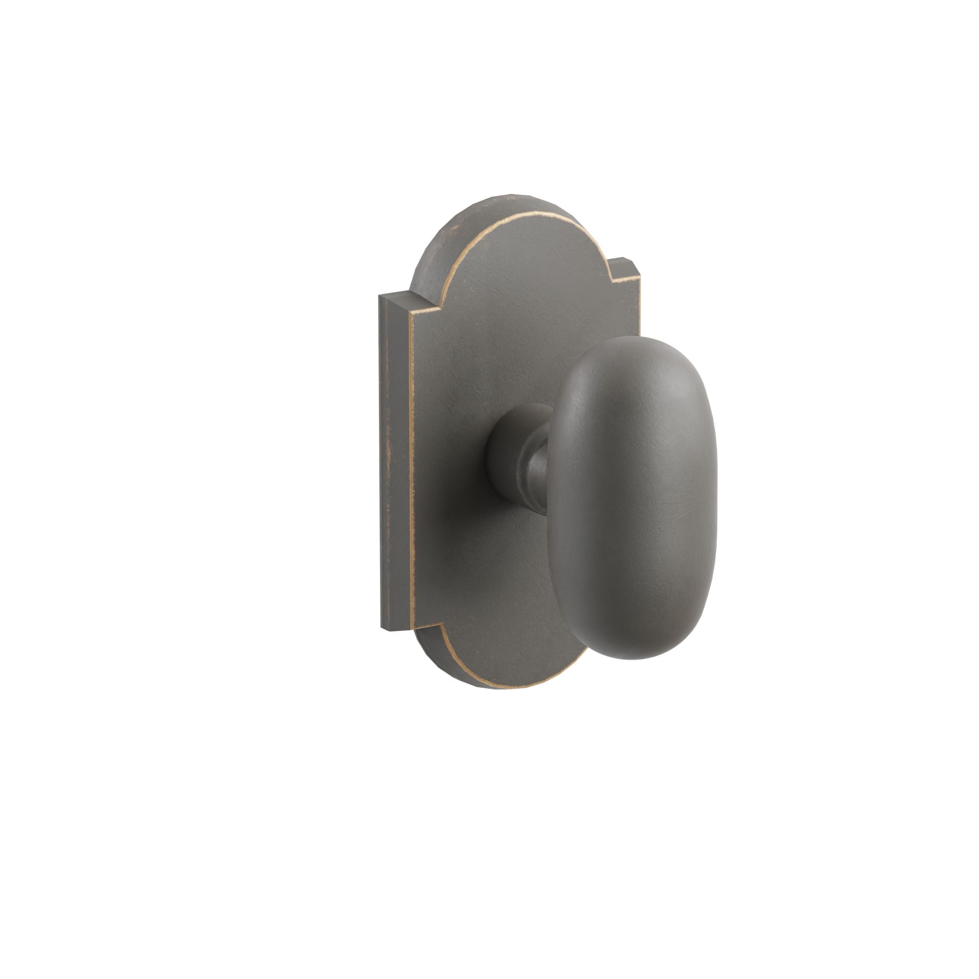 Emtek Concealed Fastener Egg Knob Set with Sandcast Bronze #1 Rosette