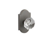 Emtek Diamond Glass Knob Set with Sandcast Bronze #1 Rosette