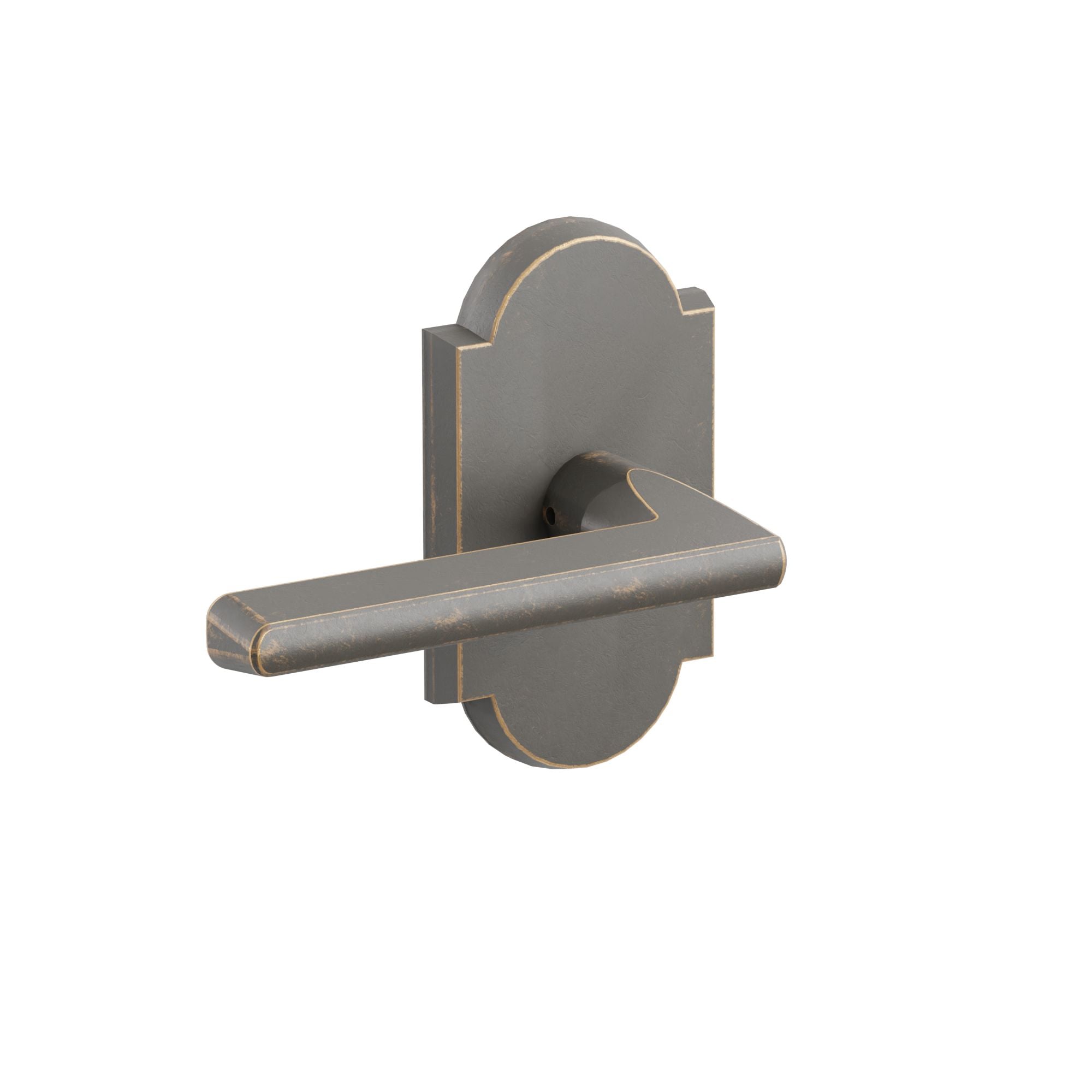 Emtek Lariat Lever Set with Sandcast Bronze #1 Rosette