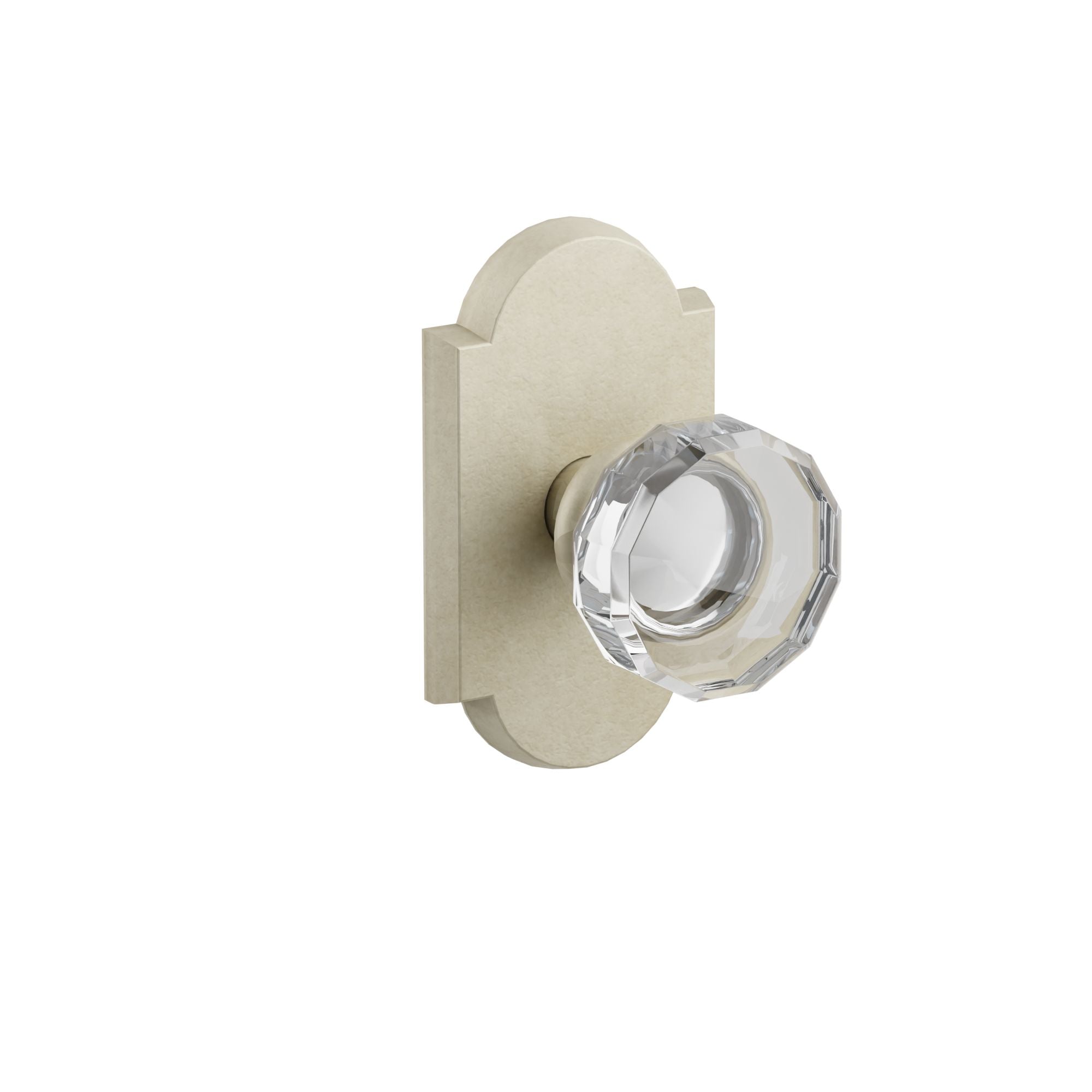 Emtek Lowell Glass Knob Set with Sandcast Bronze #1 Rosette