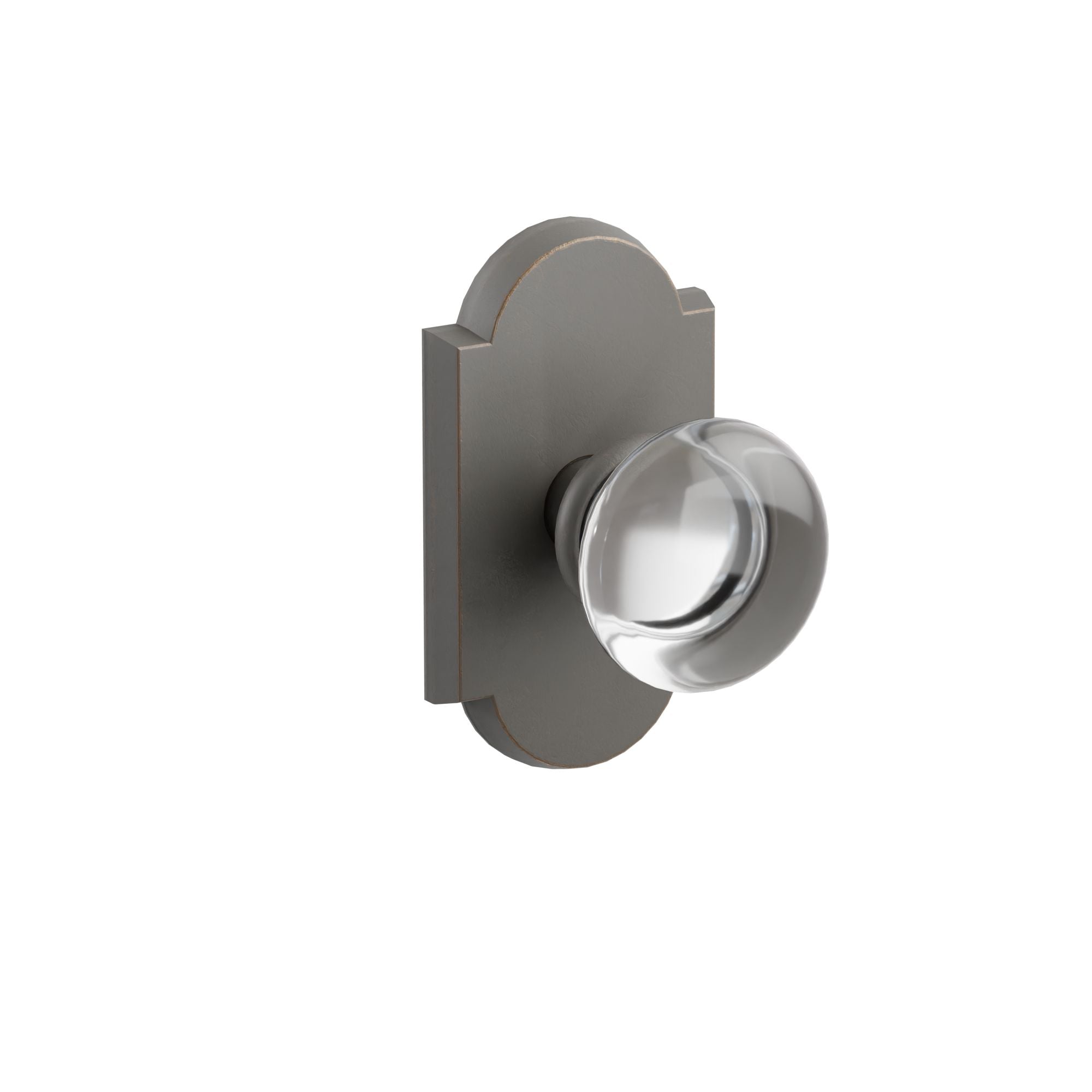 Emtek Concealed Fastener Providence Glass Knob Set with Sandcast Bronze #1 Rosette