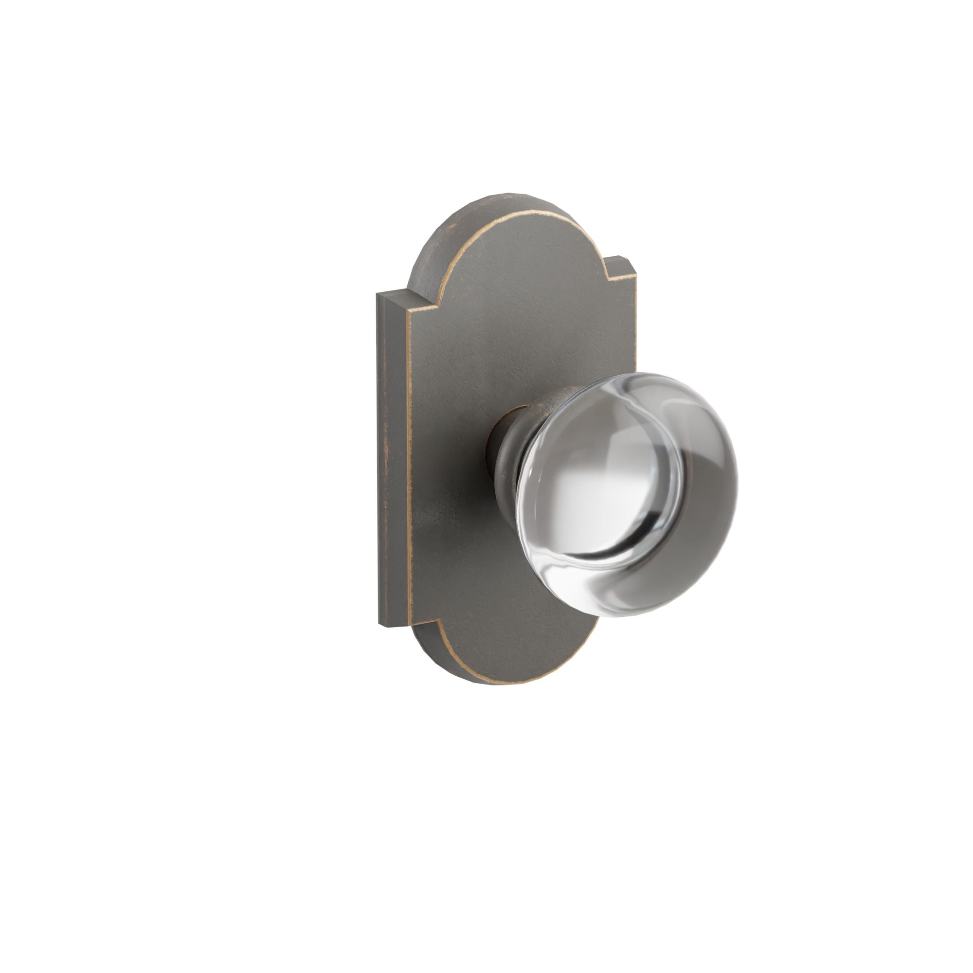 Emtek Concealed Fastener Providence Glass Knob Set with Sandcast Bronze #1 Rosette