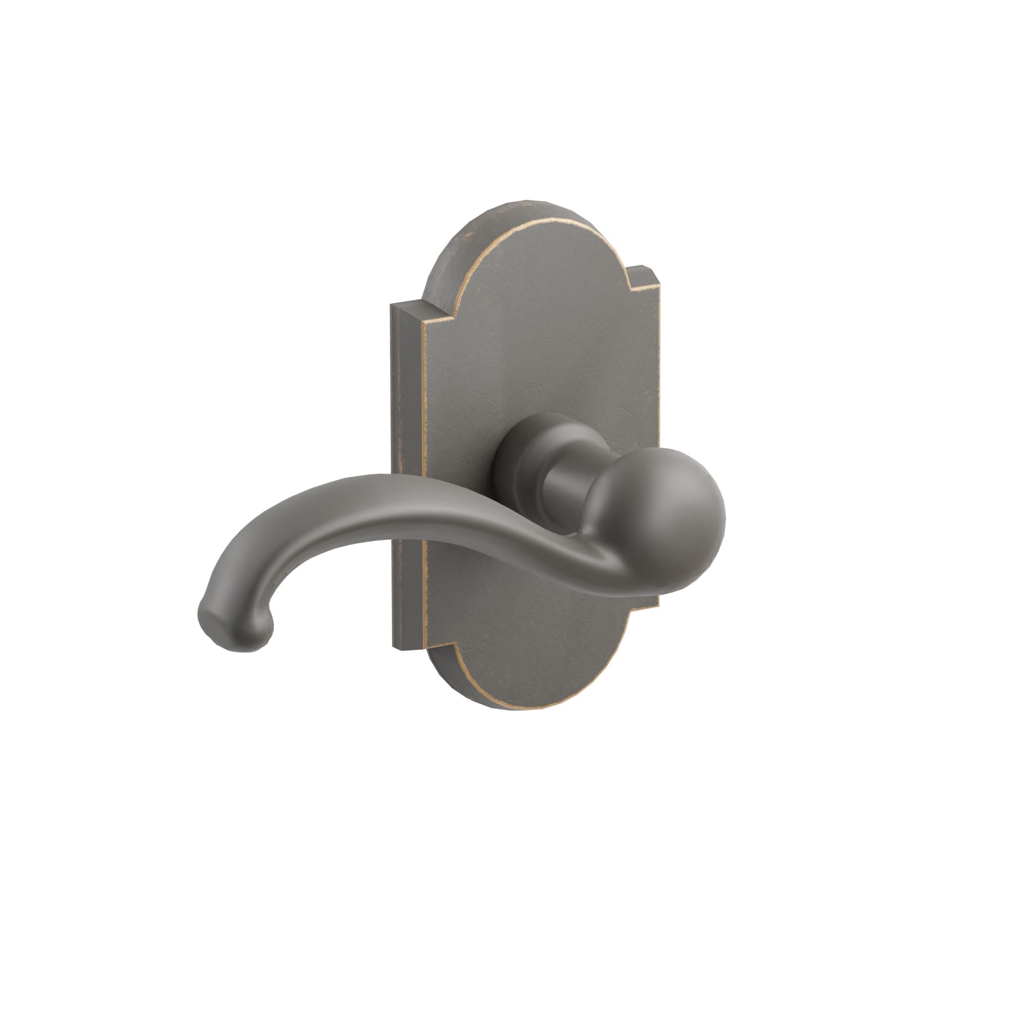 Emtek Teton Lver Set with Sandcast Bronze #1 Rosette