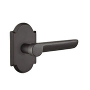 Emtek Concealed Fastener Aurora Lever Set with Sandcast Bronze #1 Rosette