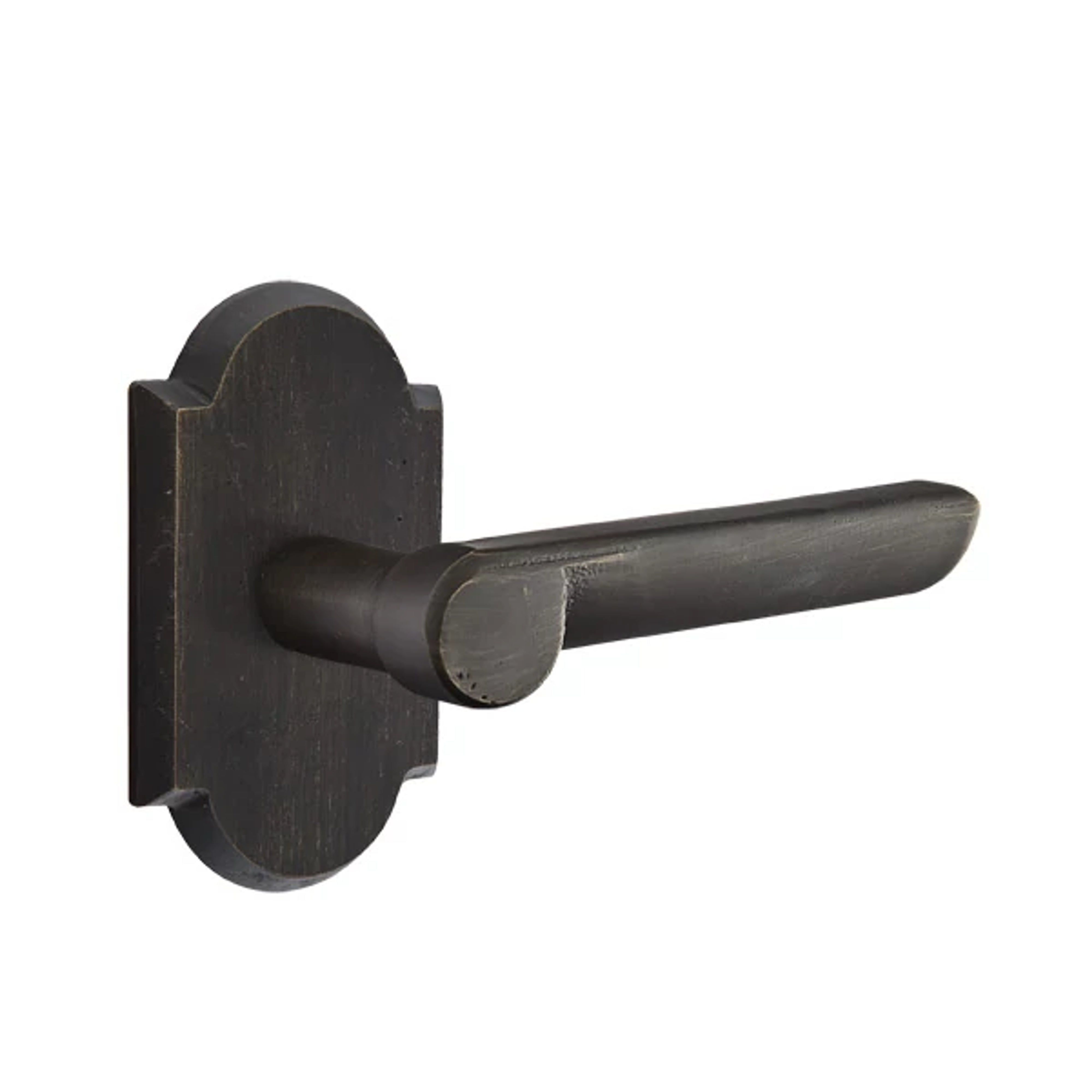 Emtek Aurora Lever Set with Sandcast Bronze #1 Rosette
