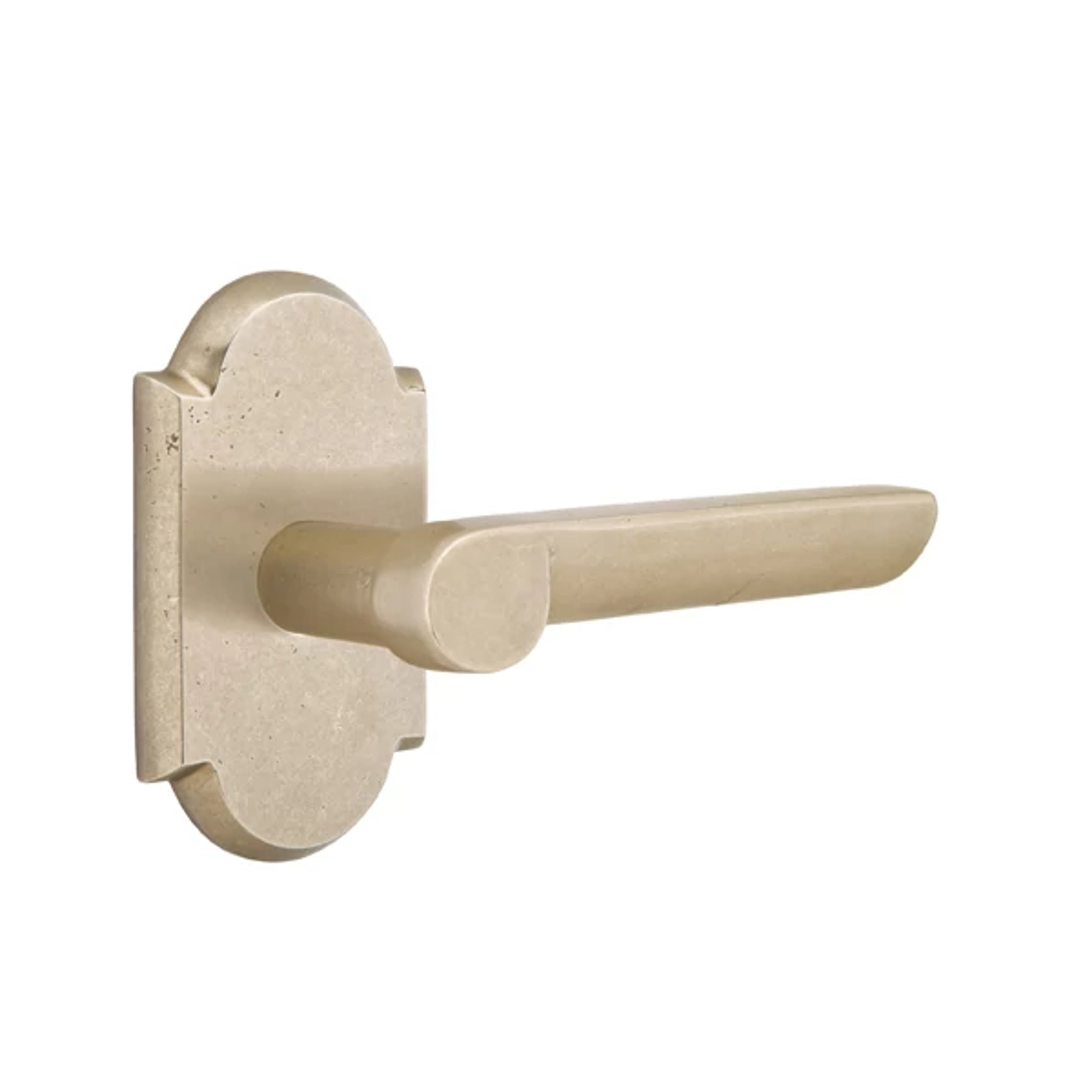 Emtek Concealed Fastener Aurora Lever Set with Sandcast Bronze #1 Rosette