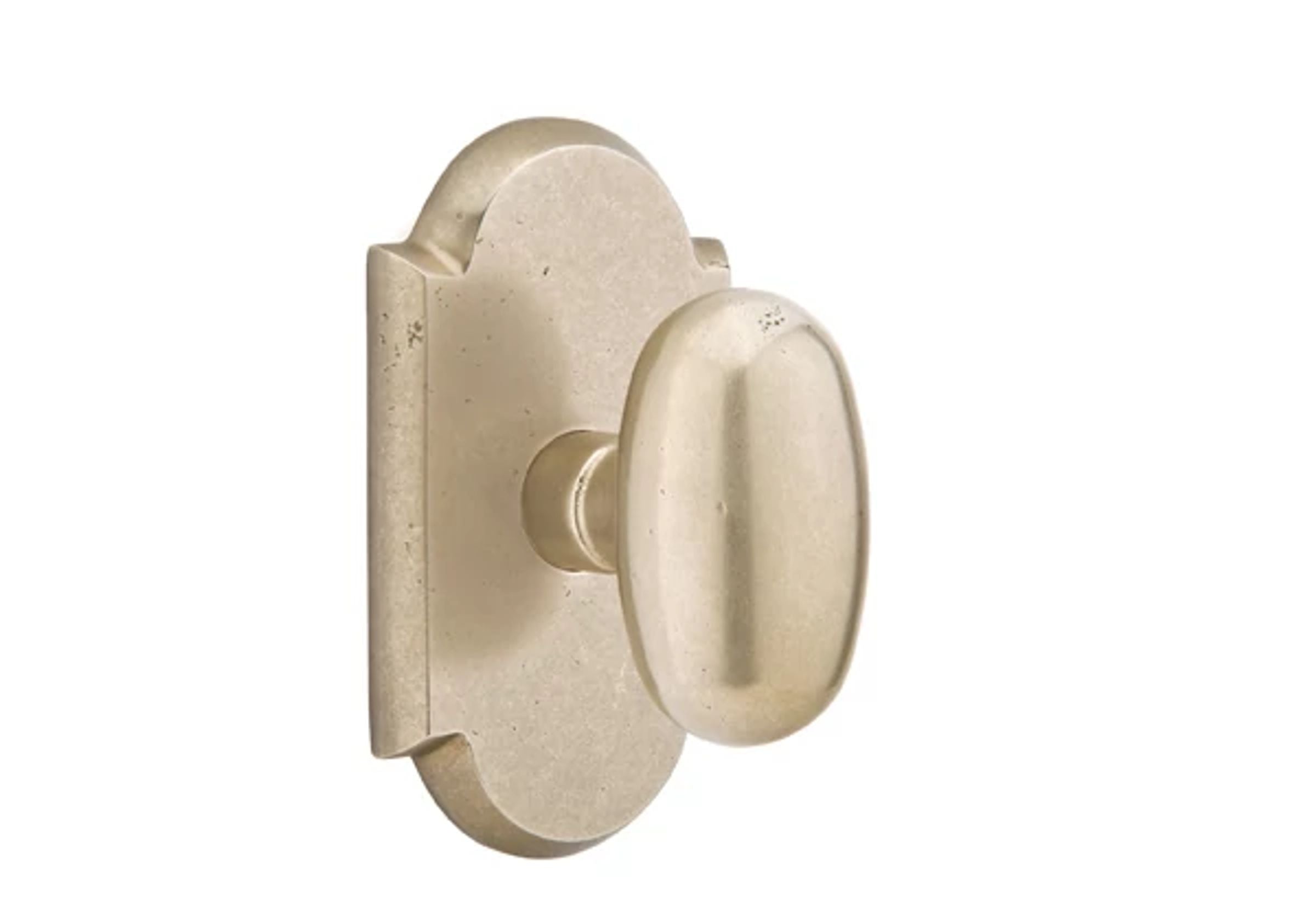 Emtek Egg Knob Set with Sandcast Bronze #1 Rosette